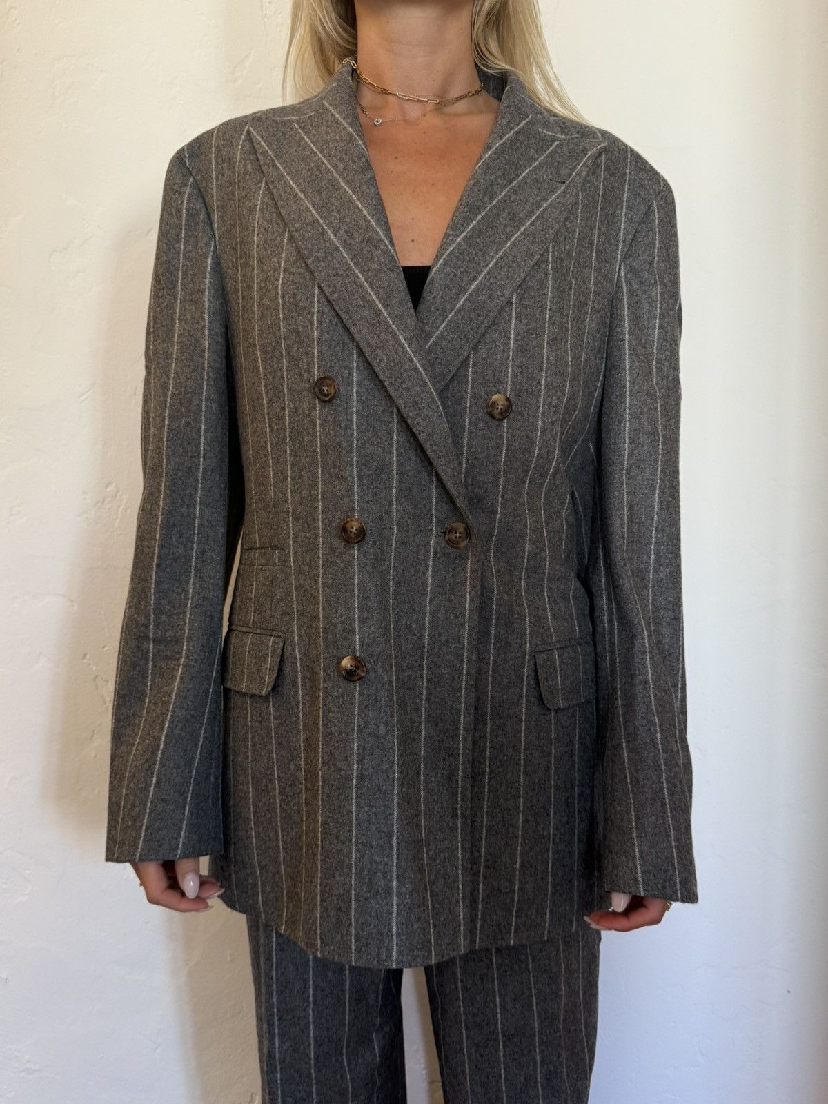 Brunello Cucinelli Brunello cucinelli pin stripe blazer Size 48S - 1 Thumbnail