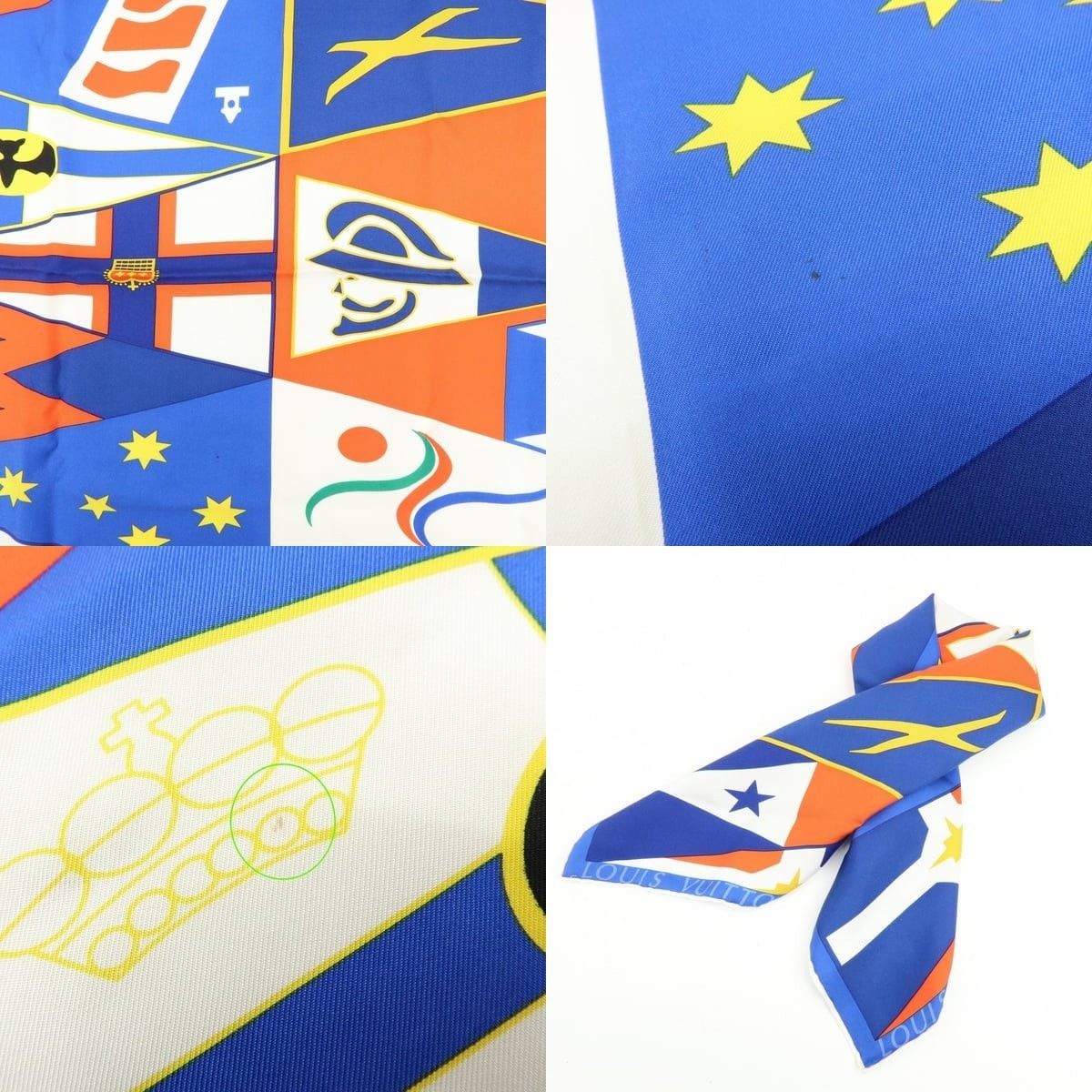 Louis Vuitton Louis Vuitton LV Cup 2000 Flag Print Silk Scarf Multicolor Size ONE SIZE - 4 Thumbnail