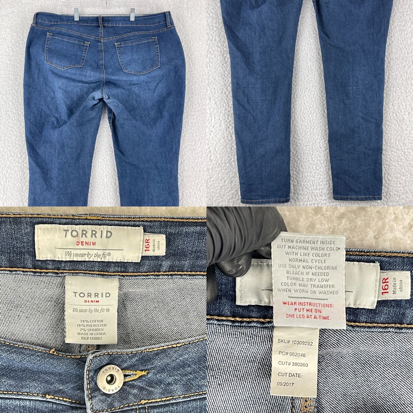 Torrid Torrid Jeans Denim Skinny Leg Blue Mid Rise Size 16 Womens Regular Stretch 5-Pocket Casual Medium Wash Vintage: No Size 38" / US 16 / IT 52 - 9 Thumbnail