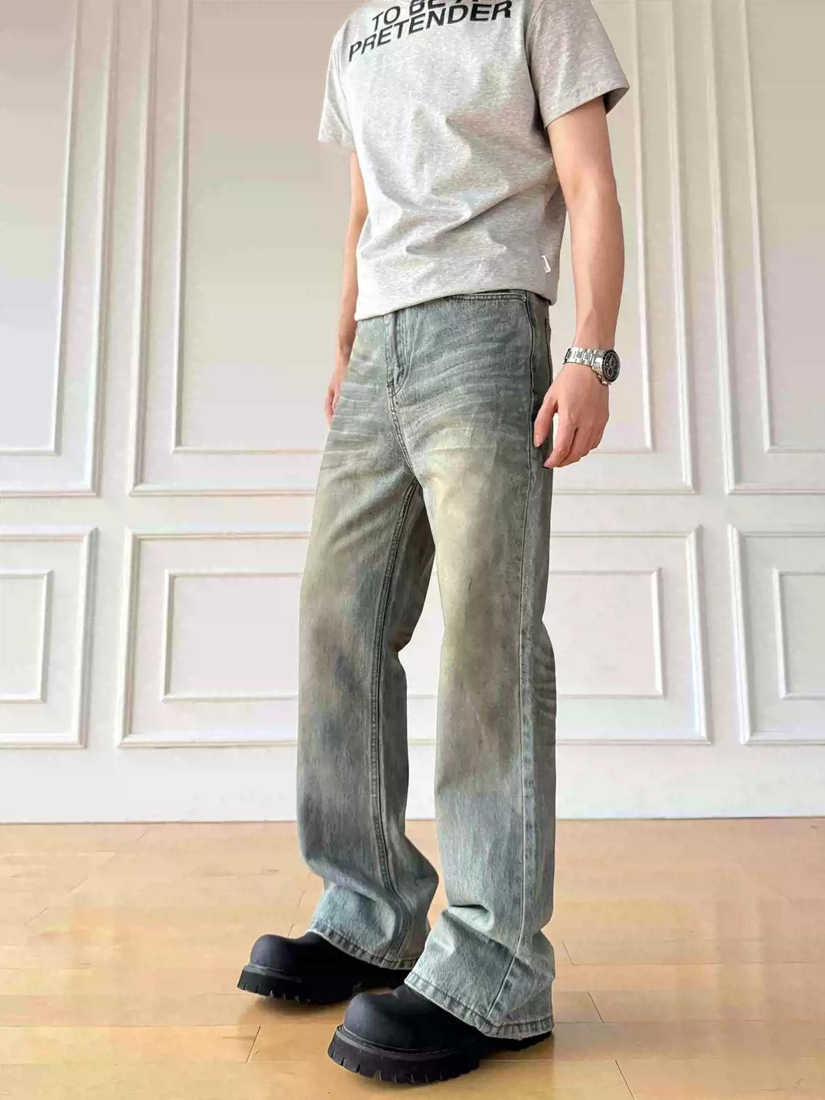 Vintage Dirt Dyed Washed Micro Flare Denim Jeans Size US 28 / EU 44 - 1 Thumbnail
