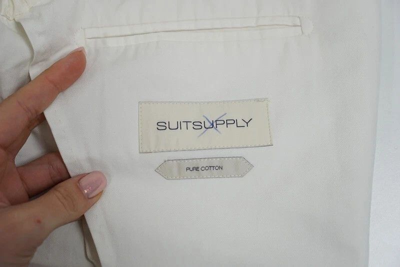 Suitsupply Men Suitsupply Havana Jetted Unlined Offwhite Cotton UK/US38 Size 38R - 5 Thumbnail