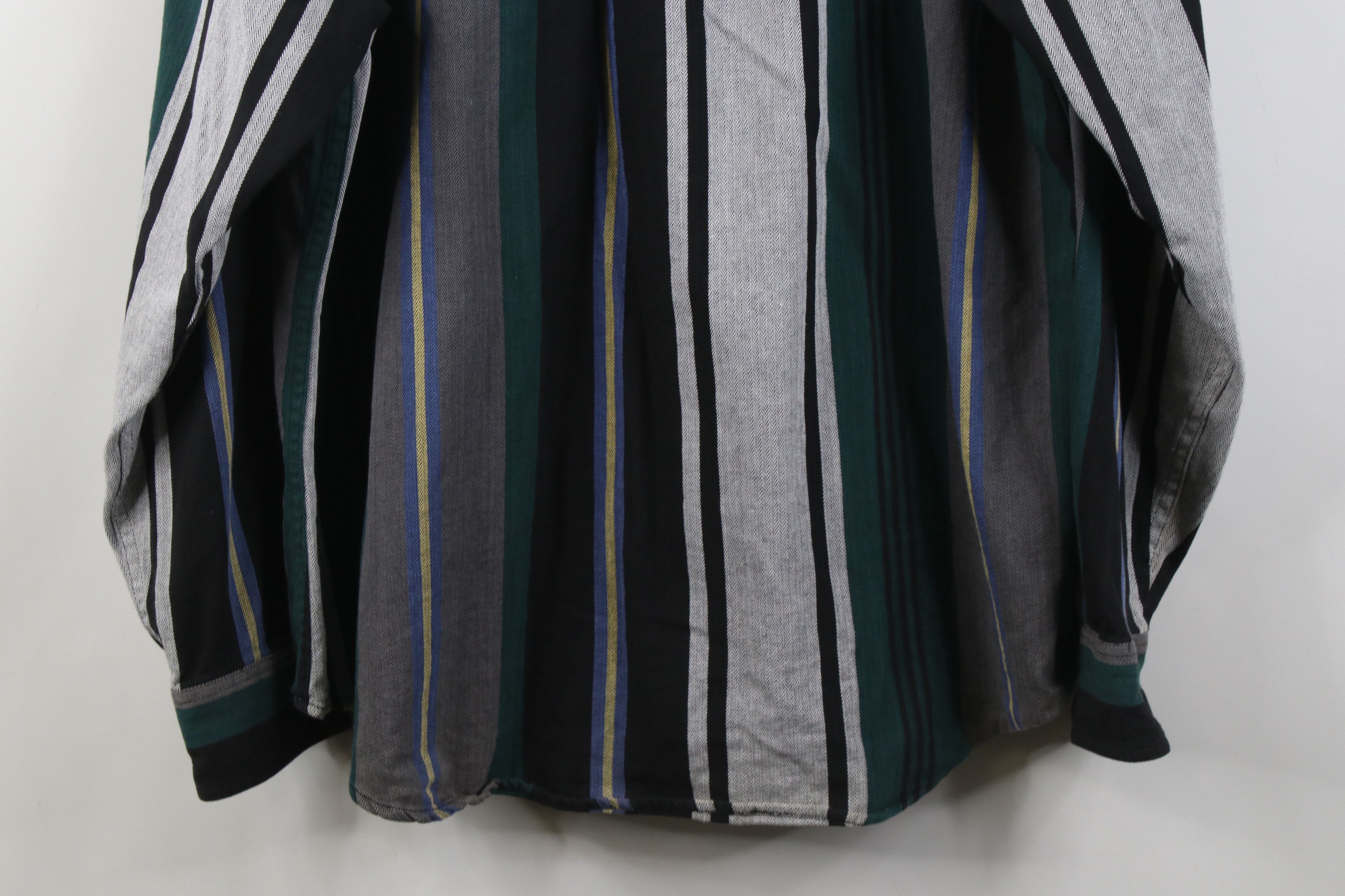 Vintage Vintage 90s Streetwear Herringbone Flannel Button Down Shirt Size US L / EU 52-54 / 3 - 11 Thumbnail