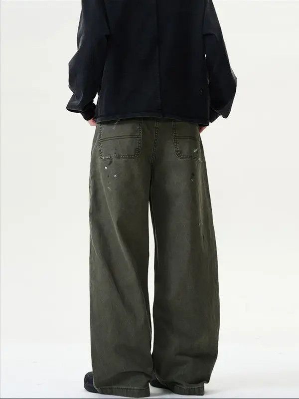 Japanese Brand nji American retro ink-splashed loose workwear jeans for men Size US 32 / EU 48 - 4 Thumbnail