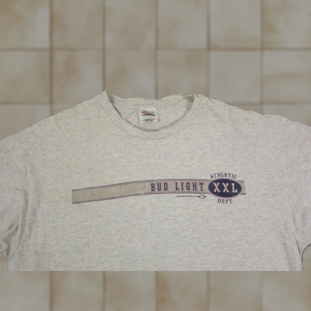 Hanes VINTAGE Hanes Bud Light Shirt Mens XL Gray Short Sleeve Crew Neck Logo 90s California Florida 80s 90s Ventage Shirt Mens XL Gray Size US XL / EU 56 / 4 - 1 Thumbnail