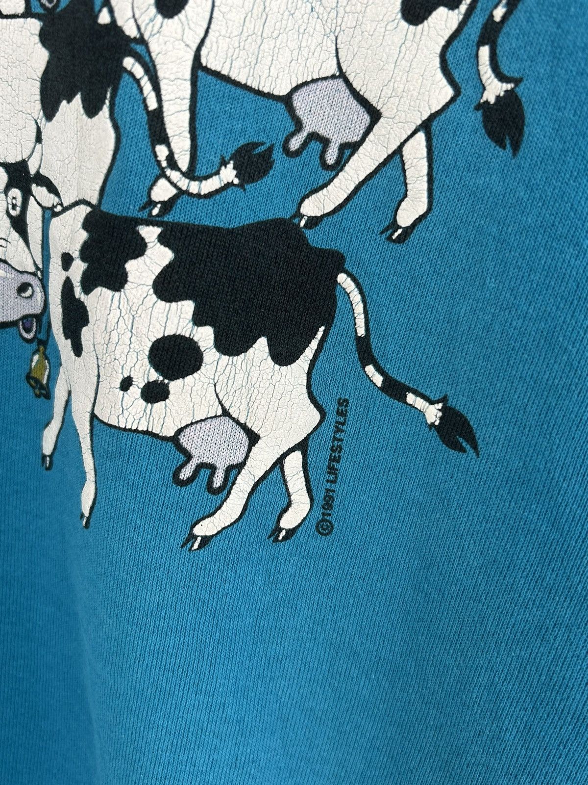 Hanes Hanes Vintage Boston Cow Graphic Sweatshirt Turqoise Size US L / EU 52-54 / 3 - 4 Thumbnail