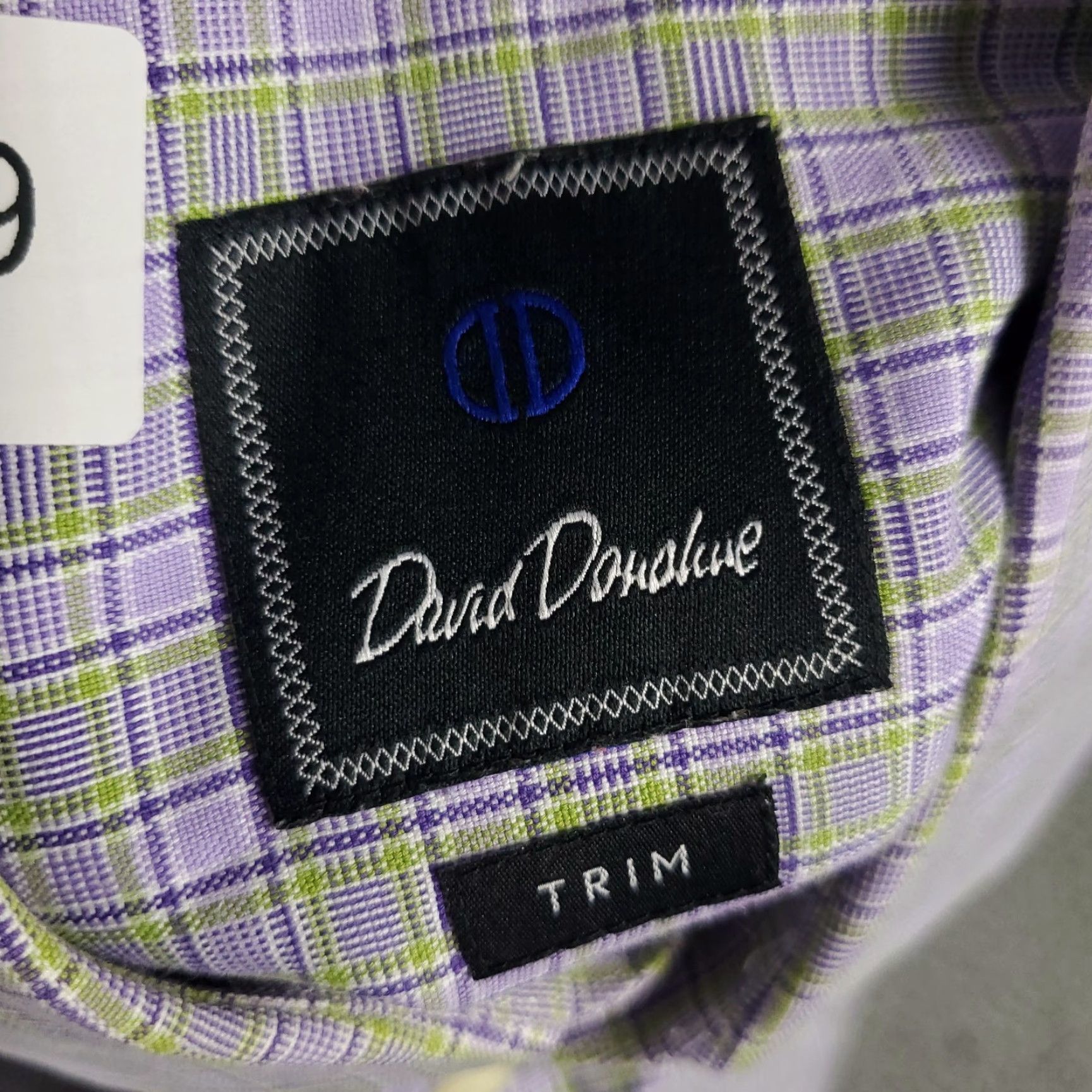 David Donahue DAVID DONAHUE Shirt Mens Size 16.5 Purple Plaid Dress Long Sleeve Button-Up Modern Casual Business Regular Fit Size 42R - 7 Thumbnail