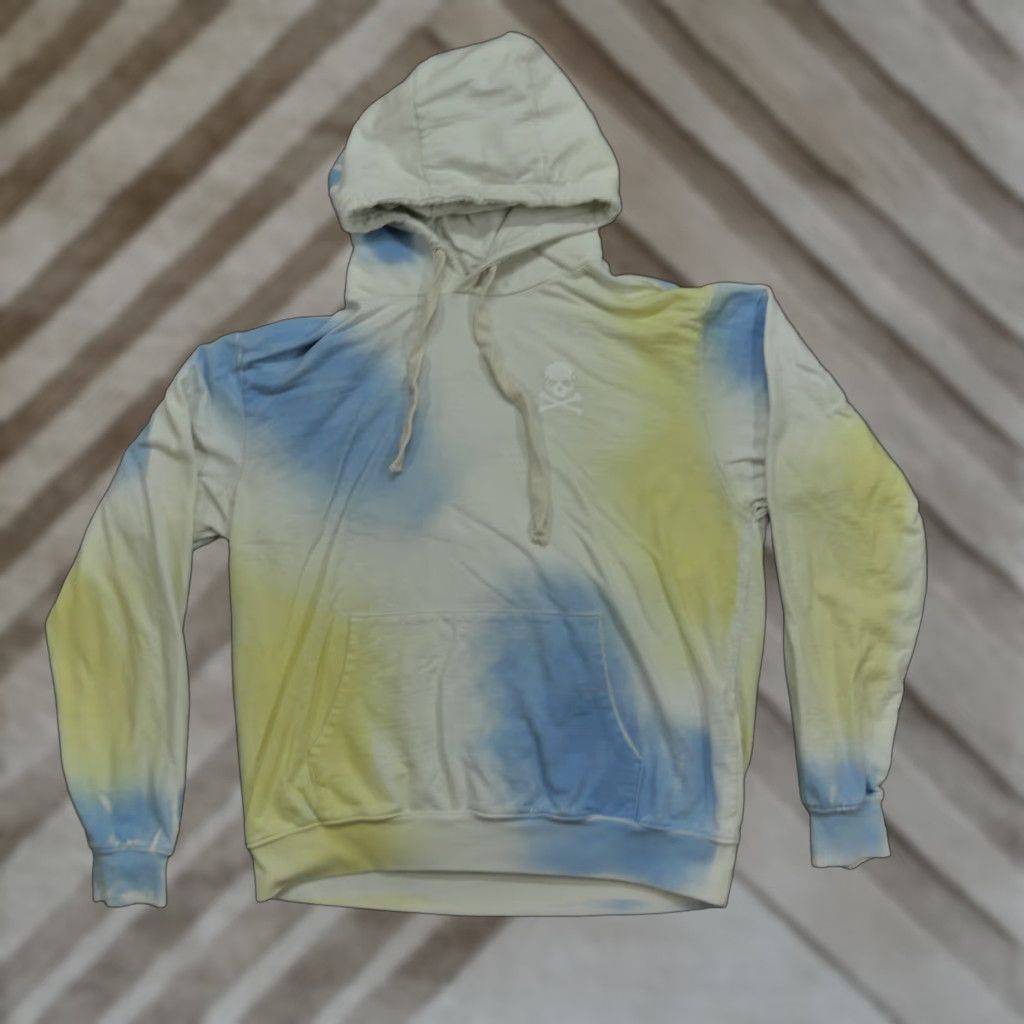 Vintage Soul Hoodie Mens L Blue Yellow Tie Dye Skull Crossbones Pullover Made USA Size US L / EU 52-54 / 3 - 1 Thumbnail