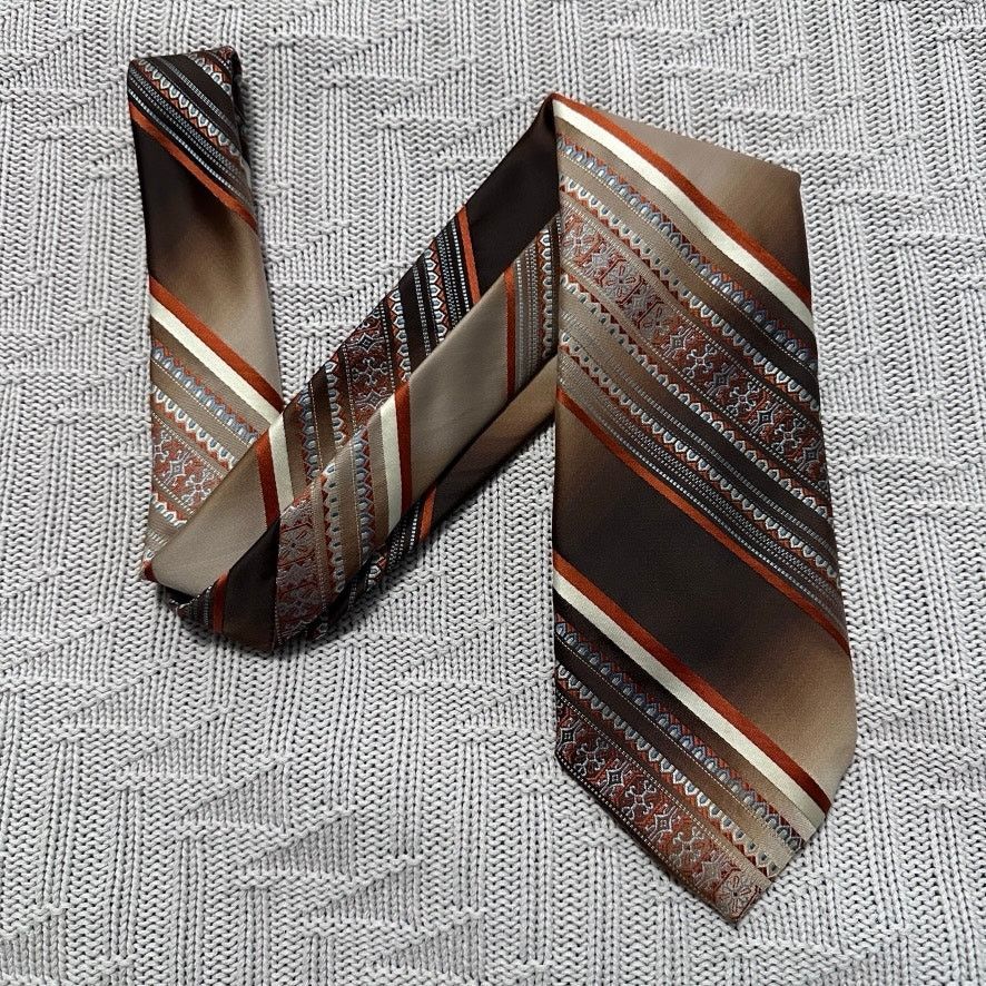 Vintage Vintage 70s Burma brown southwest striped tie Size ONE SIZE - 1 Thumbnail