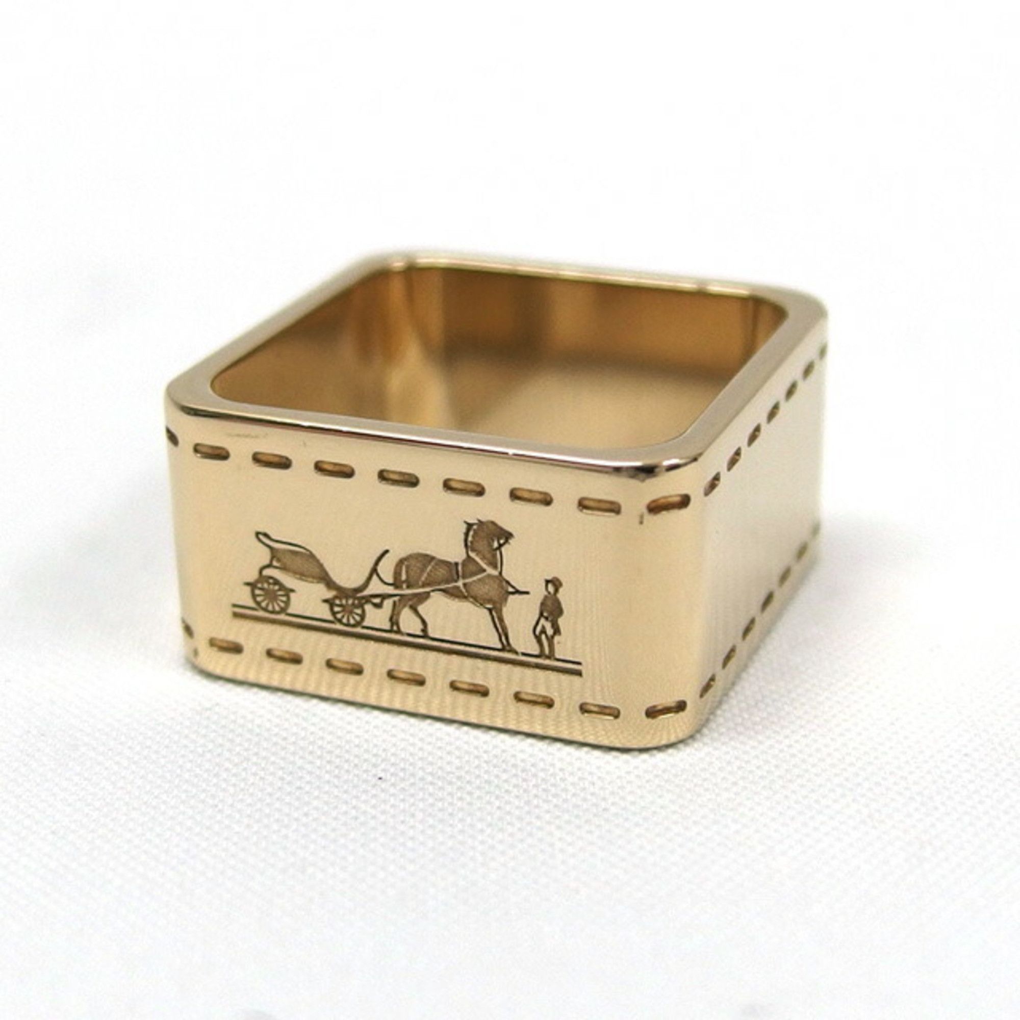 image of Hermes Bolduc Permabrass Scarf Ring Champagne Gold Color, Women's