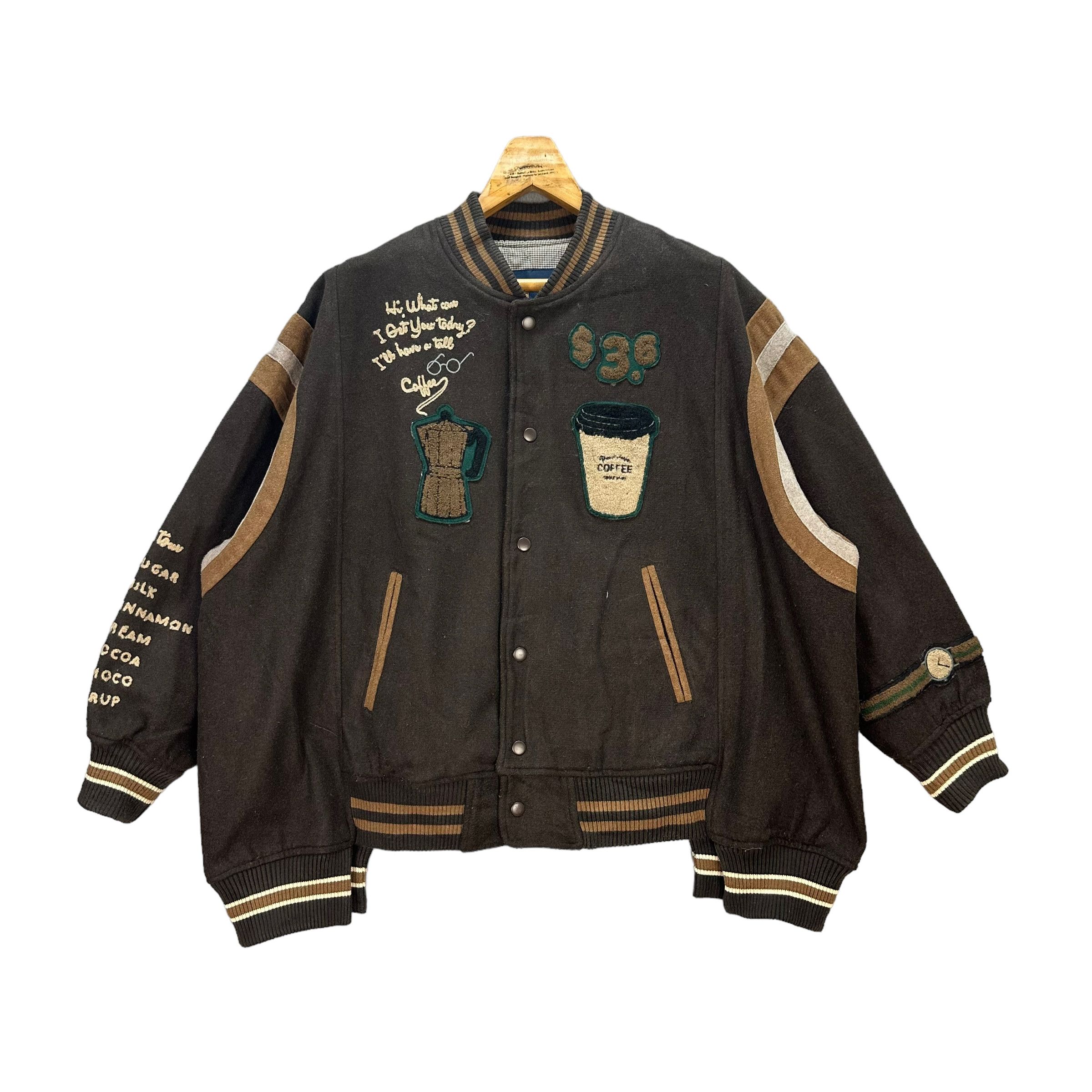 image of Rivet & Surge Nice Design Wool Varsity Jacket 8390-007 in Brown, Men's (Size Large)