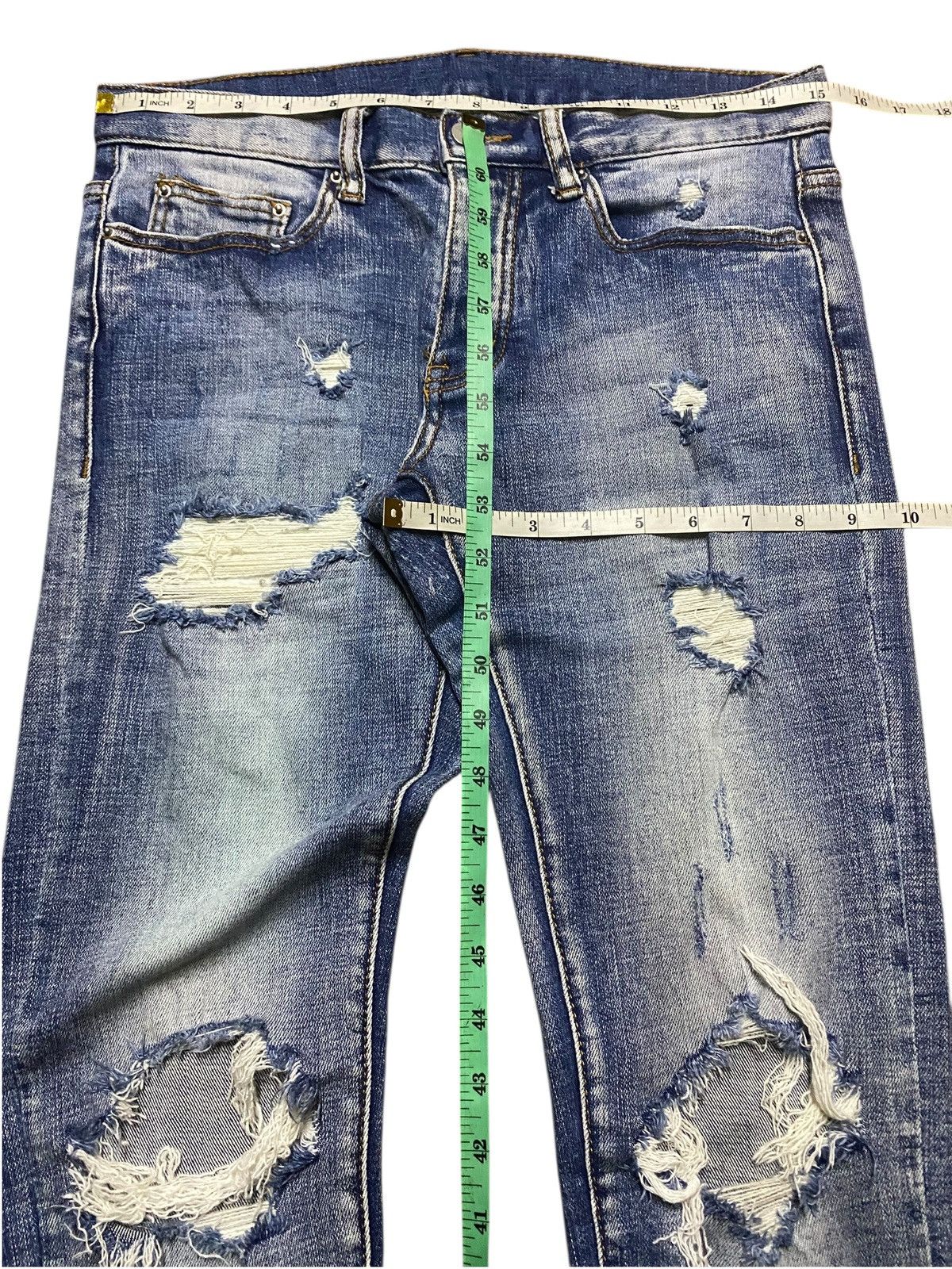 MNML Vintage Japanese Brand MNML Ripped Skinny Jeans Size US 30 / EU 46 - 14 Thumbnail