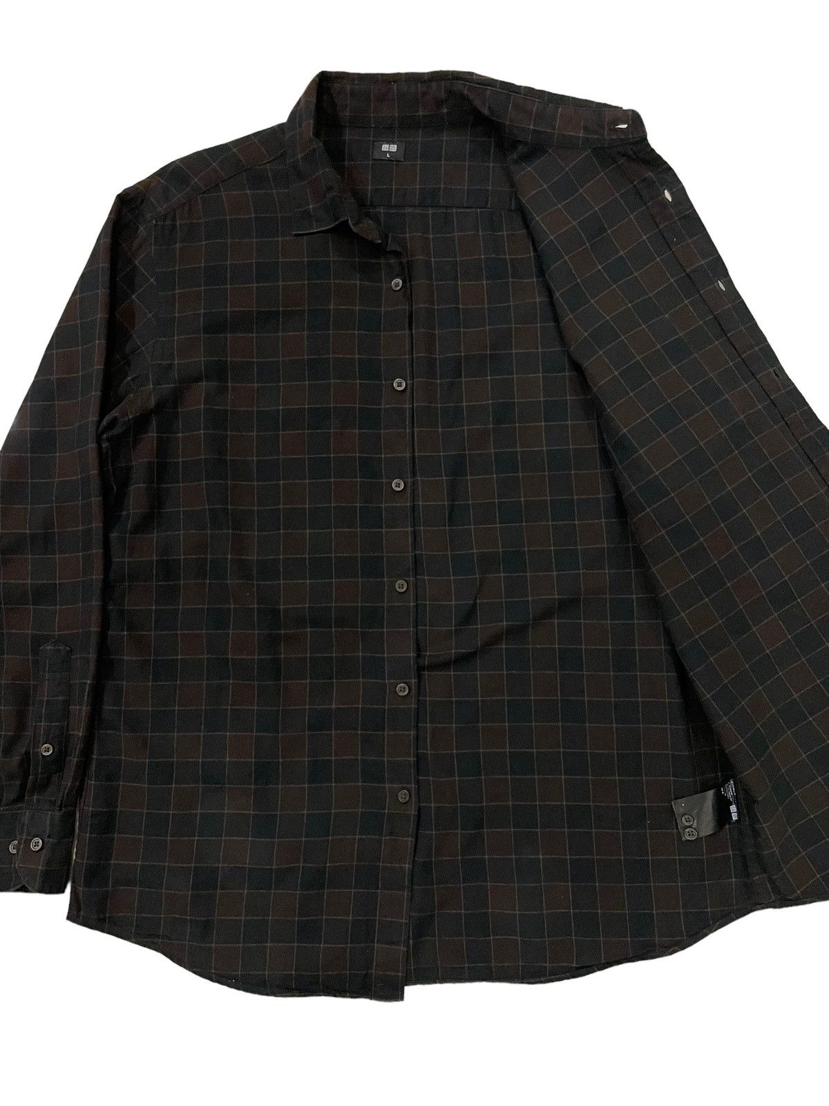 Flannel × Japanese Brand Vintage Uniqlo Travis Scott Style Tartan Plaid Flannel Size US L / EU 52-54 / 3 - 8 Thumbnail
