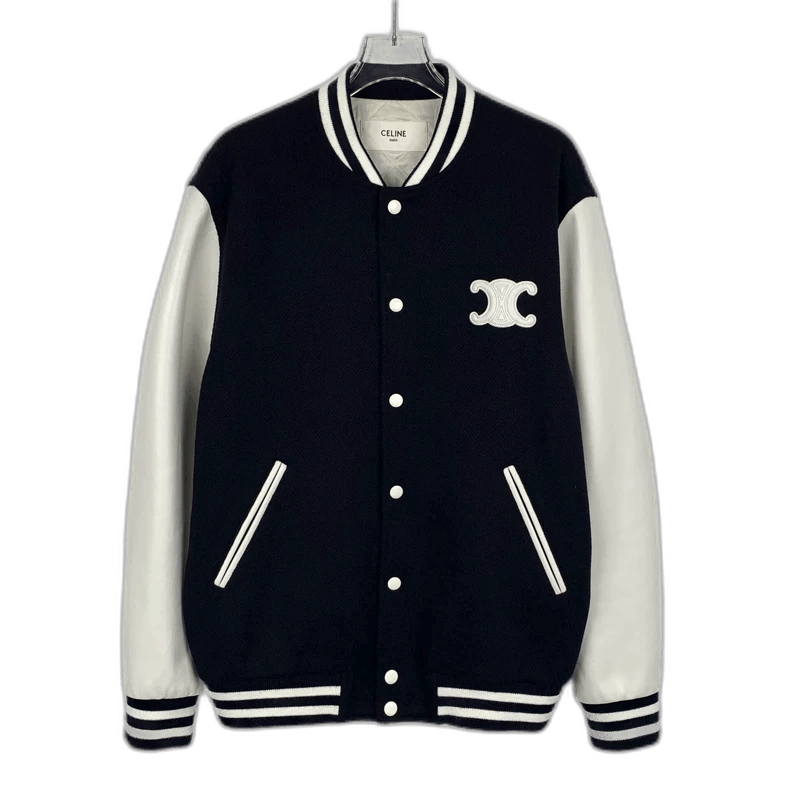 Celine Celine Black Embroidered Wool Baseball Jacket Size US XS / EU 42 / 0 - 1 Thumbnail