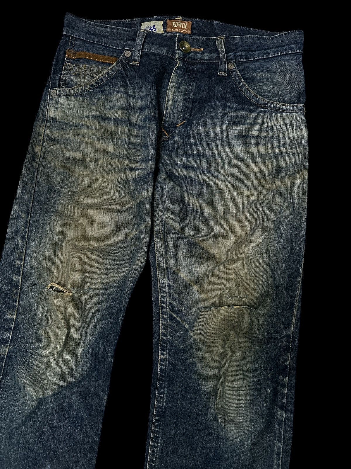 Japanese Brand Distress Denim💥 Vintage Edwin Denim Distress Japanese🎌 Size US 34 / EU 50 - 4 Thumbnail