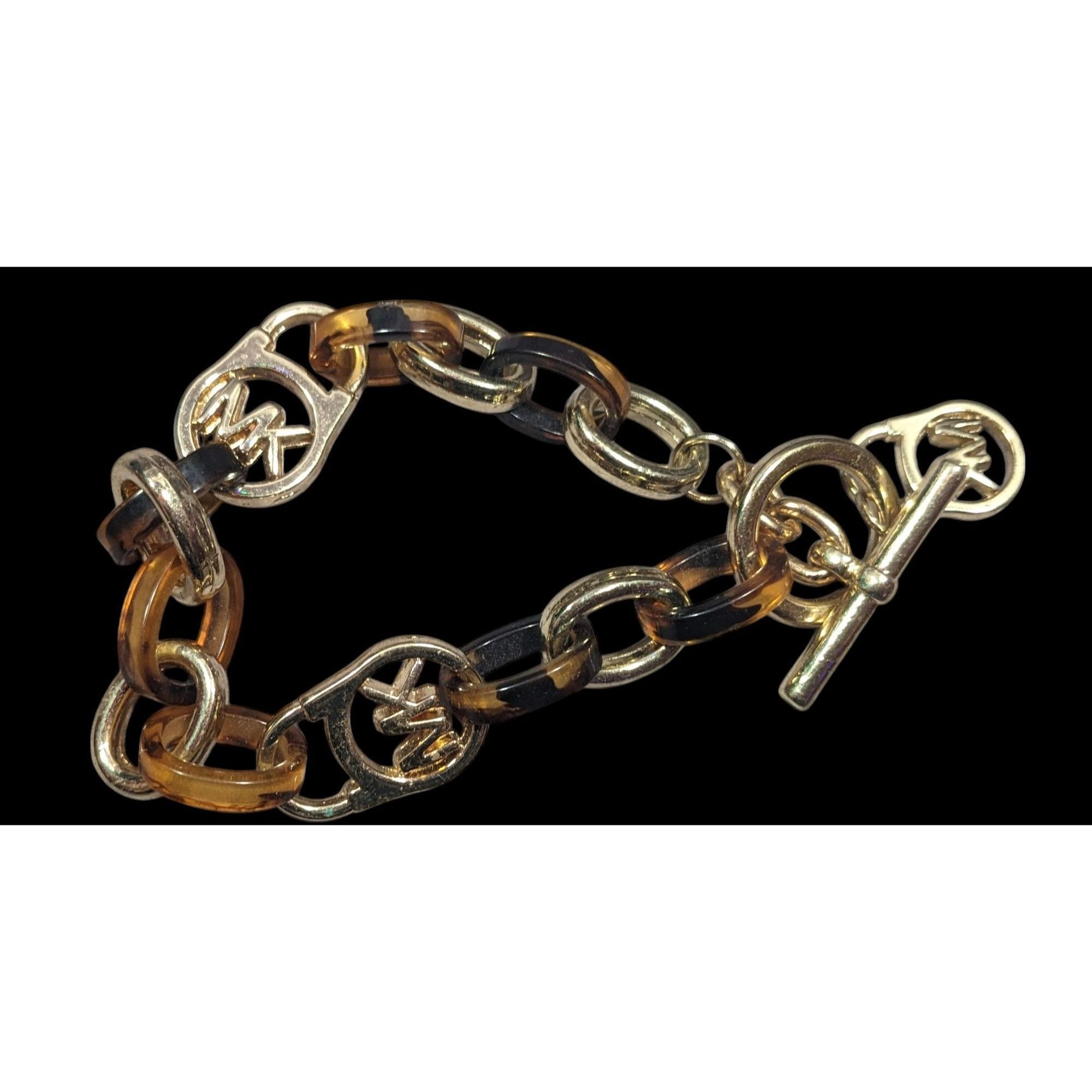 Michael Kors Michael Kors Preppy Tortoise And Gold Tone Link Bracelet Size ONE SIZE - 2 Thumbnail