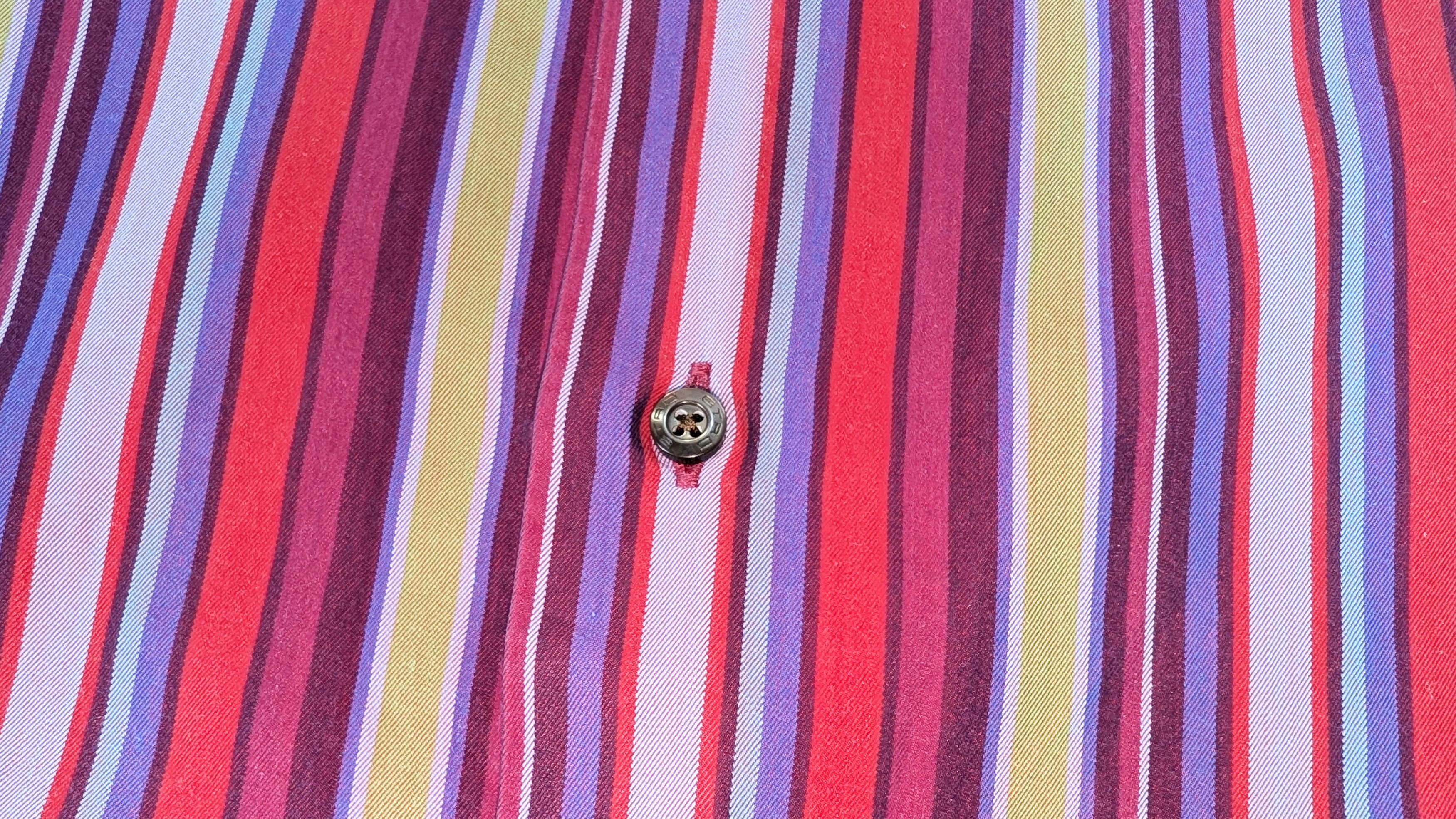 Etro ETRO Milano Multicolor Cotton Silk Striped Shirt Size 39 Size US M / EU 48-50 / 2 - 4 Thumbnail