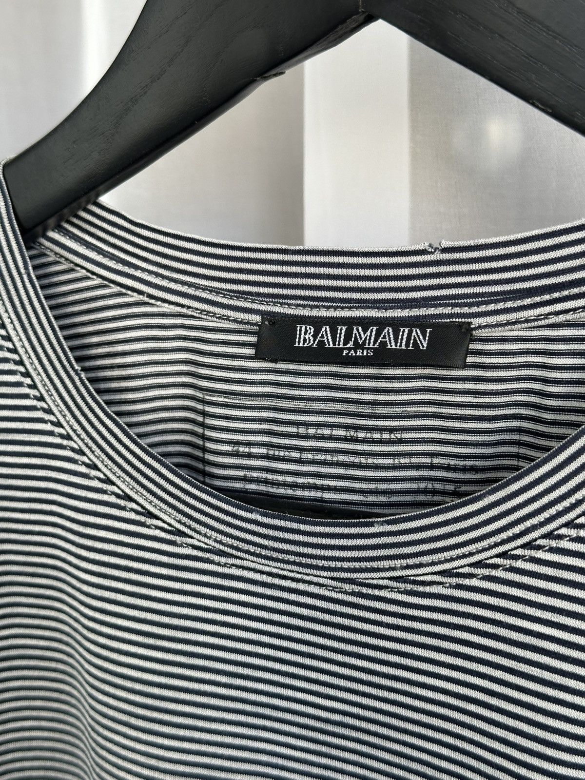 Balmain BALMAIN SS 2015 Striped Distressed Button TShirt decarnin Size US M / EU 48-50 / 2 - 11 Thumbnail