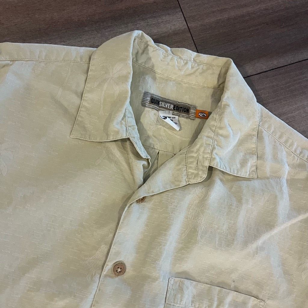 Quiksilver Vintage Quiksilver Tan Short Sleeve Striped Buttonup Men Med Size US M / EU 48-50 / 2 - 2 Thumbnail