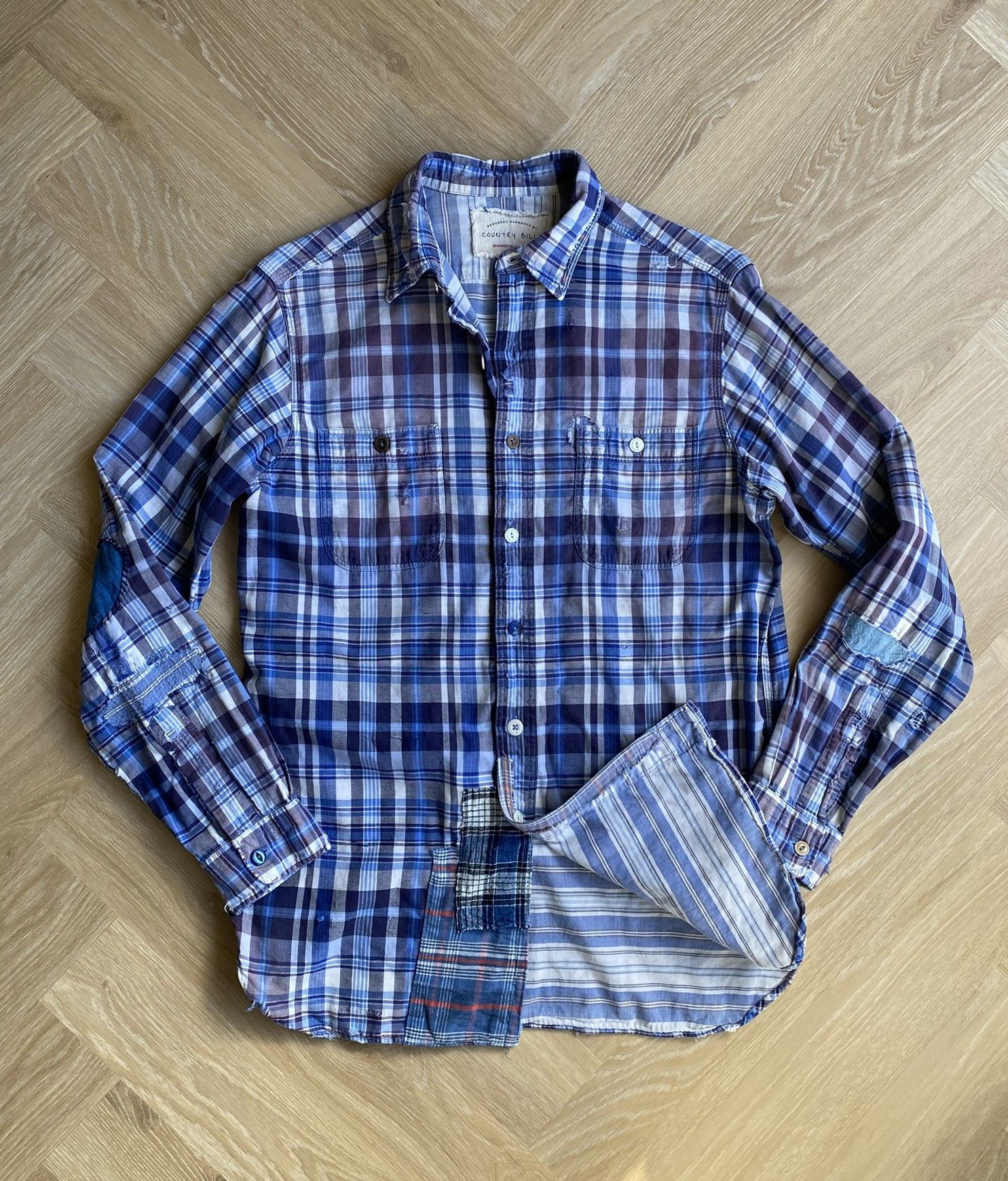 Vintage Sunfade & Repair Double Cloth Flannel Shirt Size US S / EU 44-46 / 1 - 10 Thumbnail