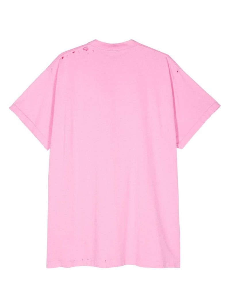 Balenciaga o1srvl11e0326 Not Been Done T-Shirt Oversized in Pink Size XL / US 12-14 / IT 48-50 - 2 Thumbnail