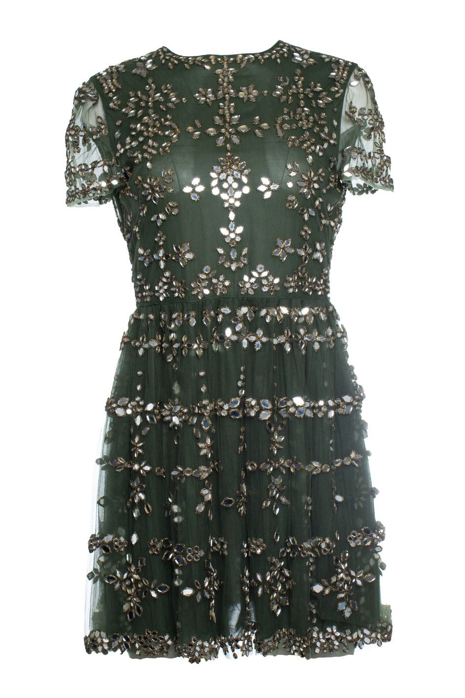Valentino Valentino, embellished tulle dress in green Size S / US 4 / IT 40 - 1 Thumbnail
