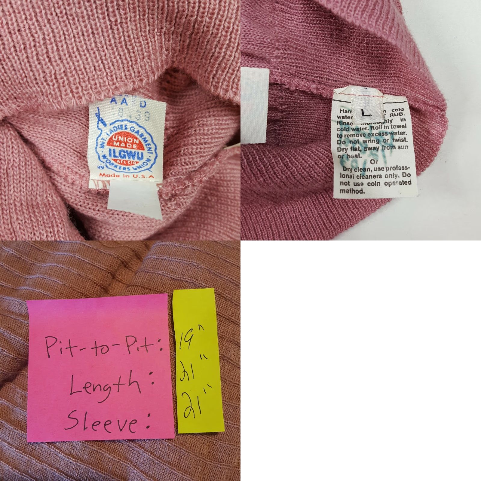 Vintage VINTAGE Preppy Wool Blend Knit Women's Size S/M Pink USA Made Pullover Sweater Size M / US 6-8 / IT 42-44 - 8 Thumbnail