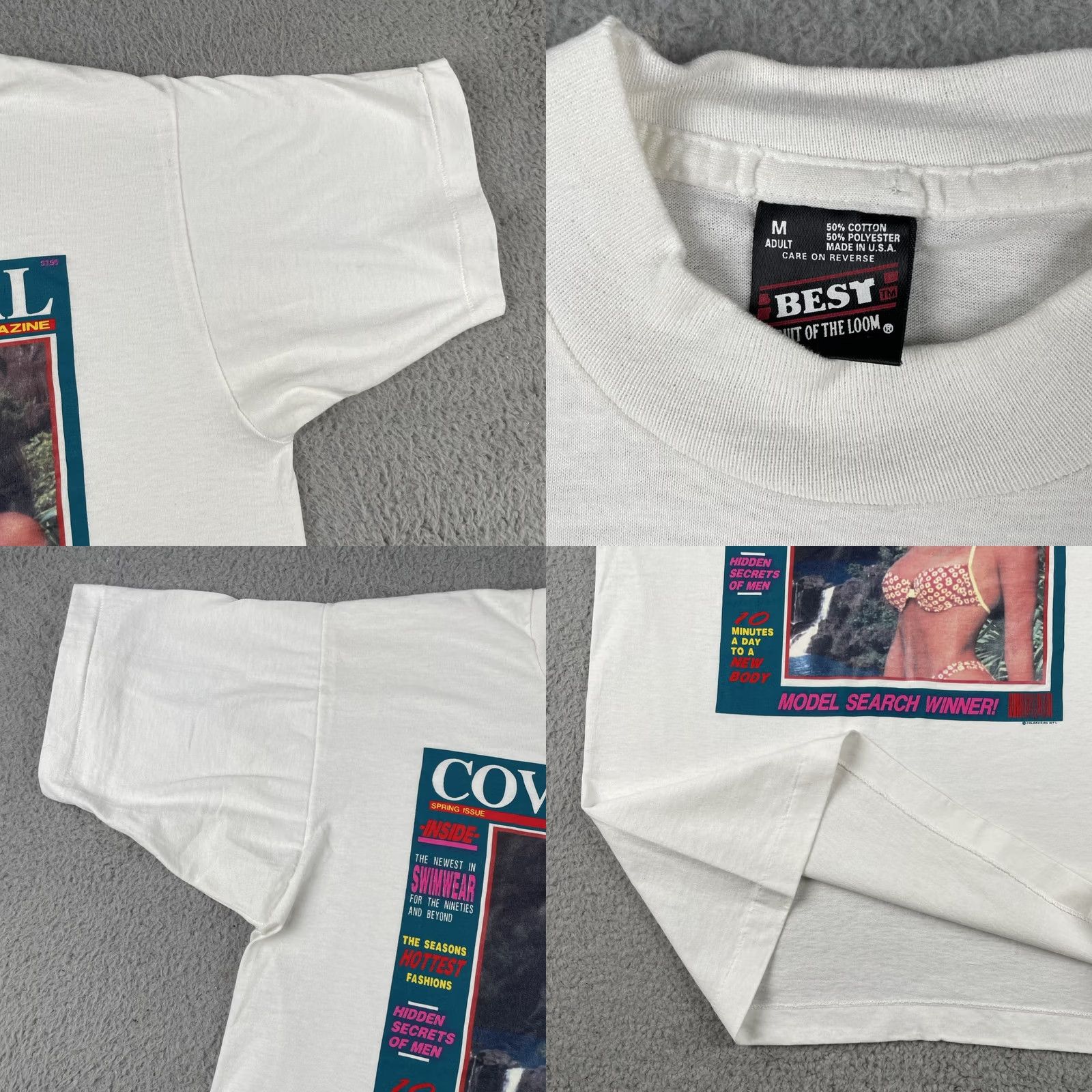 Fruit Of The Loom VINTAGE Fruit of the Loom Shirt Mens White 90s Model Photographer USA ь Size US M / EU 48-50 / 2 - 8 Thumbnail