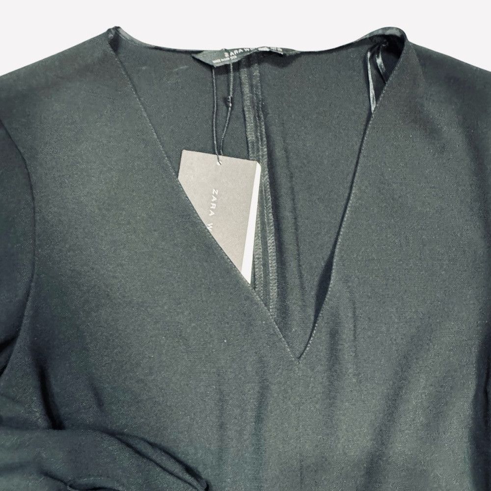 zara grey dress long sleeve Zara Women's HENLEY Grey Gray Ribbed Midi Dress Long Sleeve Size Small NEW