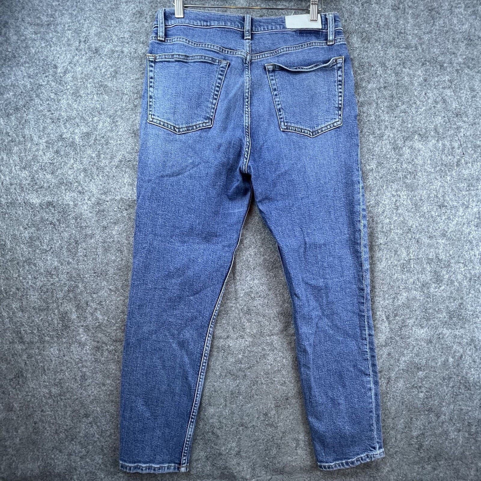 RE/DONE Re/Done Jeans Womens 31 Blue 90s High Rise Ankle Crop Size 31" - 2 Thumbnail