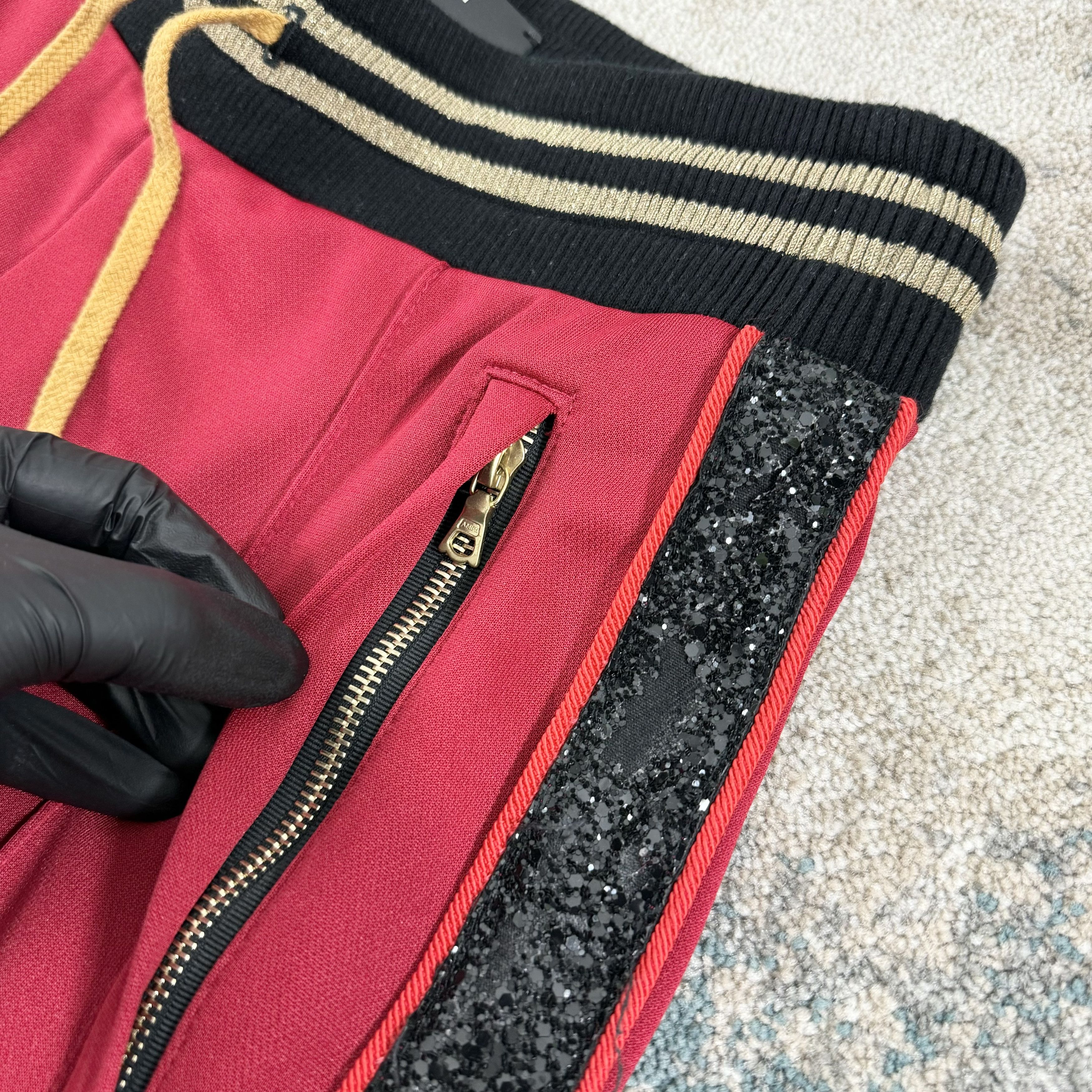 Amiri Amiri Cotton Logo Stripe Sweatpants In Red RRP £680 Size US 30 / EU 46 - 3 Thumbnail