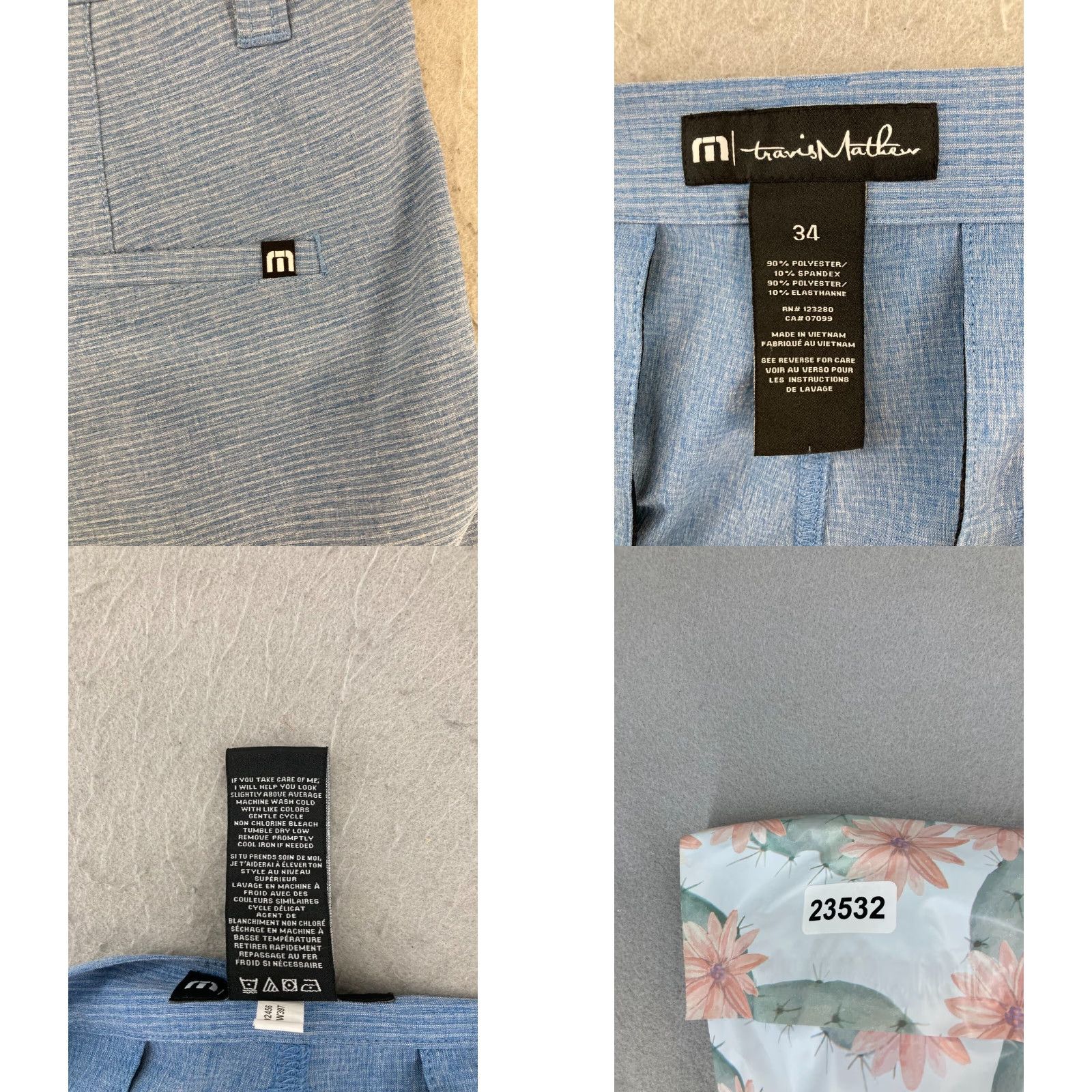 TravisMathew Travis Mathew Mens Shorts 34 Blue Bermuda Stretch Golf Outdoor Casual Shirt Size US 34 / EU 50 - 8 Thumbnail