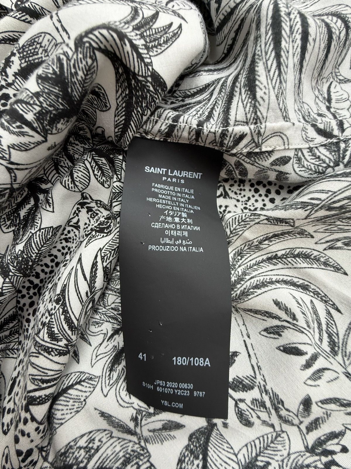 Saint Laurent Paris SS21 Saint Laurent jungle animal print Hawaiian shirt 41 Size US L / EU 52-54 / 3 - 18 Thumbnail