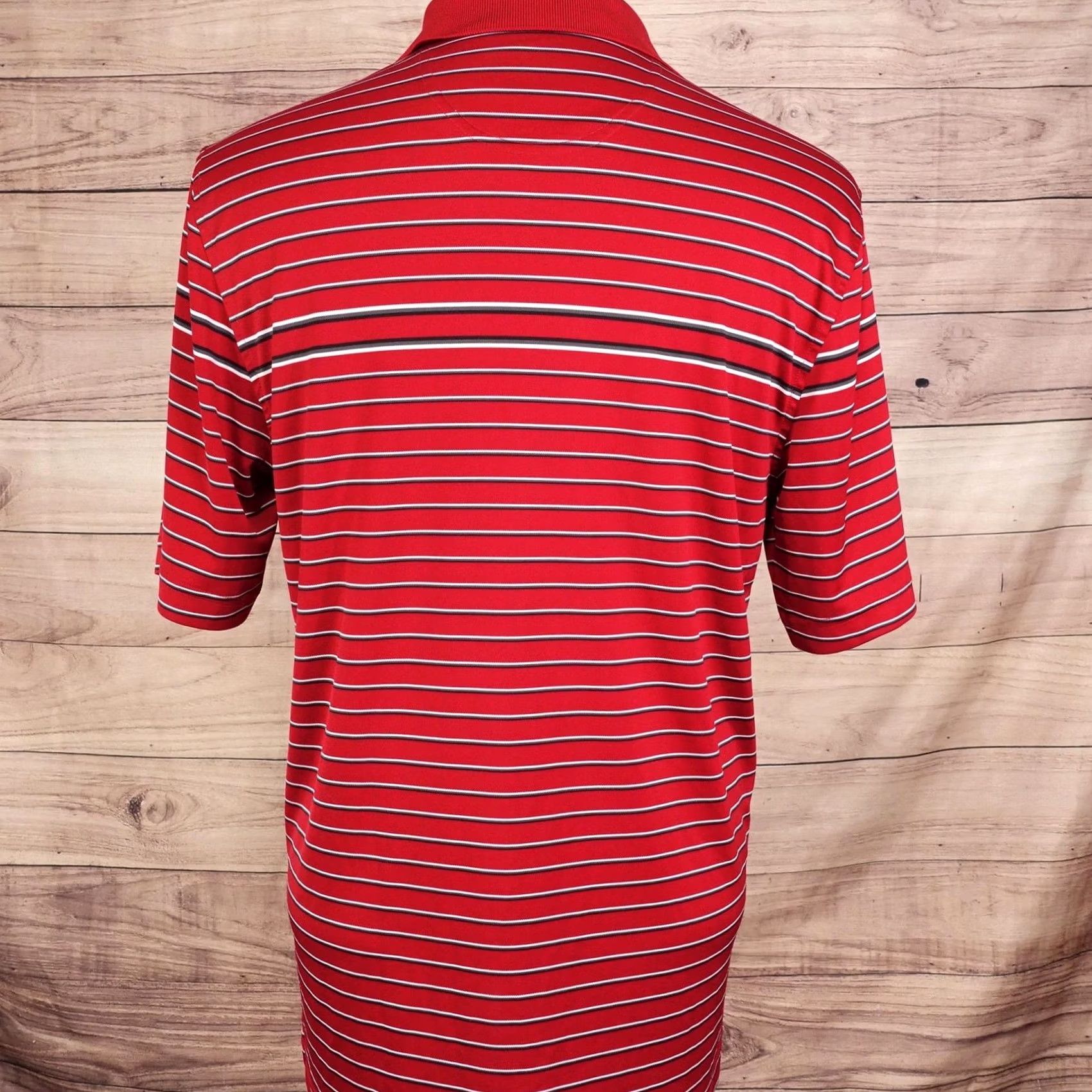 Vintage Greg Norman Polo Shirt Mens M Red Striped PlayDry Golf Performance Polo Shirt Size US M / EU 48-50 / 2 - 3 Thumbnail