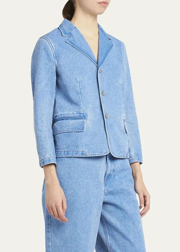 Marni o1w1db11125 Baby Simple Denim Jacket in Blue Size S / US 4 / IT 40 - 2 Thumbnail