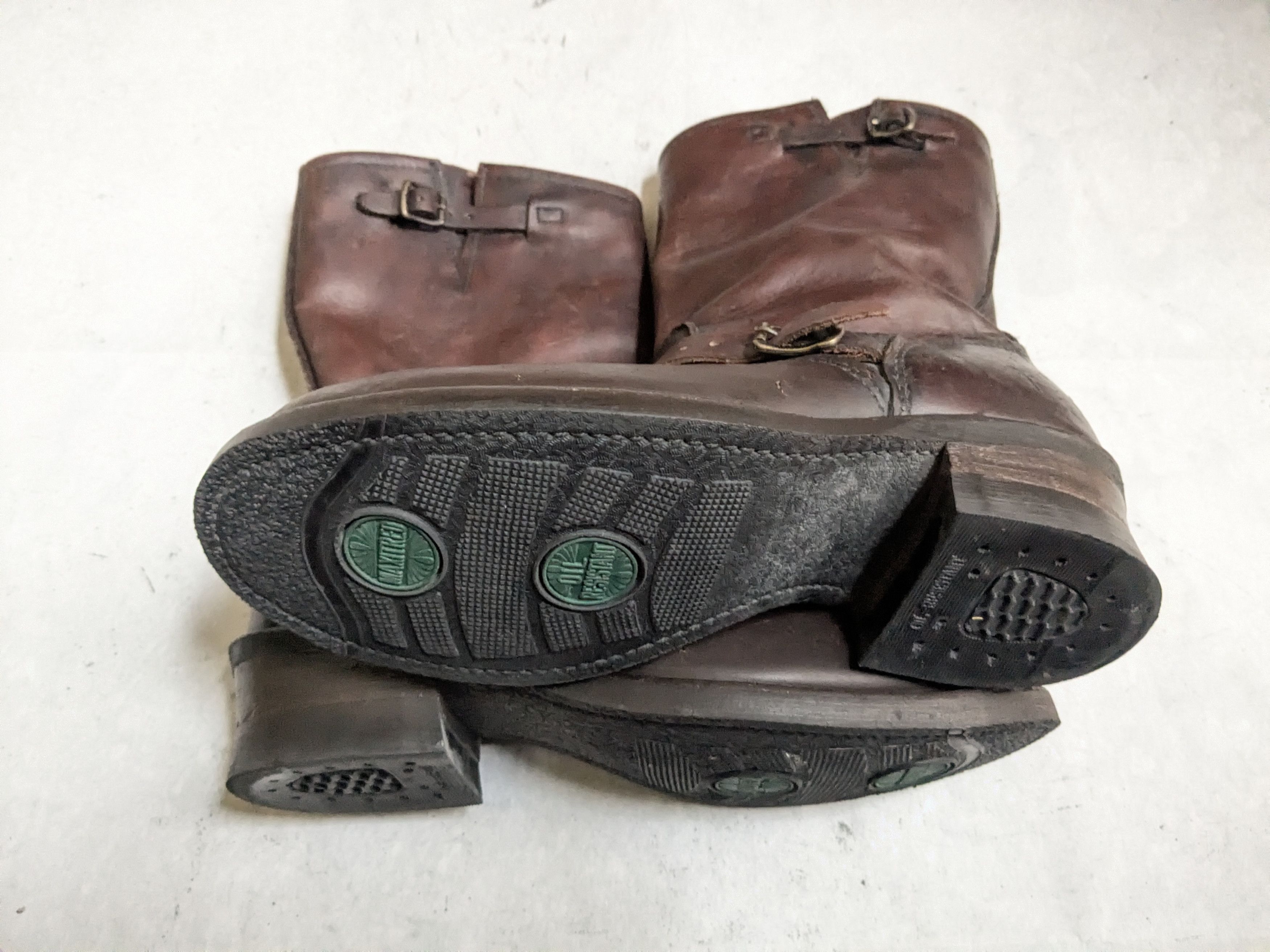 Frye Frye Engineer Boots Brown 8.5 M USA Leather Strap Buckle Size US 8.5 / EU 41-42 - 16 Thumbnail