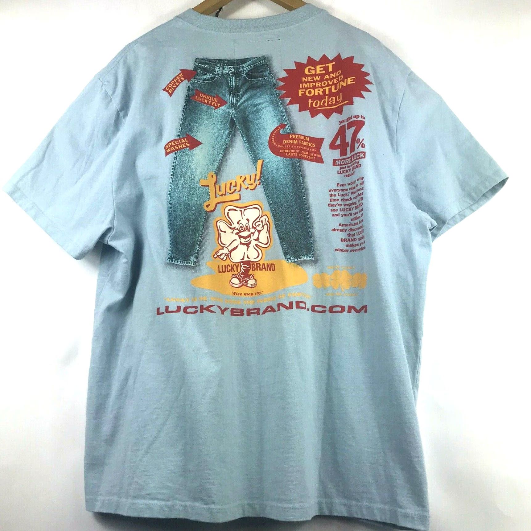 Lucky Brand LUCKY Brand T-Shirt Mens XL Blue Short Sleeve Graphic Tee GET LUCKY HERE NEW Shirt Men XL Blue Graphic Tee 2020-2029 Casual Short Sleeve Size US XL / EU 56 / 4 - 4 Thumbnail