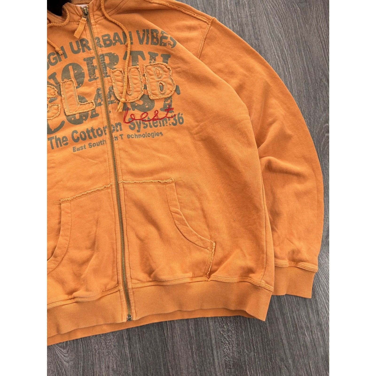 Vintage Y2K Vintage Orange Fur Zip Hoodie Size US XL / EU 56 / 4 - 4 Thumbnail