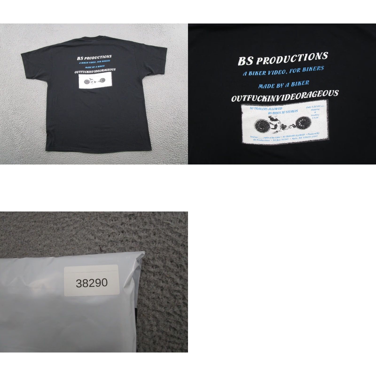 Hanes VINTAGE 90s BS Productions Rides to Sturgis Single Stitch T-Shirt XL Black Hanes Men T-Shirt Biker 90s Size US XL / EU 56 / 4 - 8 Thumbnail