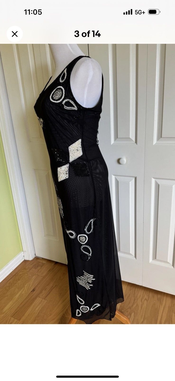 Other NOTIZIE Di Mariella Burani Black Mesh Maxi Dress 8/42 ITALY Size M / US 6-8 / IT 42-44 - 4 Thumbnail