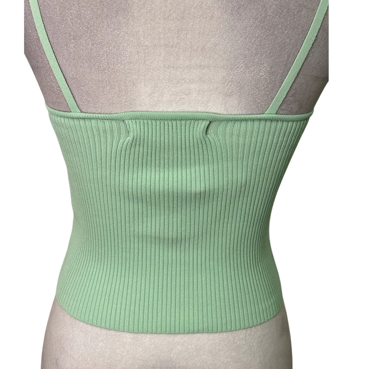 Other Vero Moda Top Helena Ribbed Cropped Halter Mint Green XS NWT Size XS / US 0-2 / IT 36-38 - 7 Thumbnail