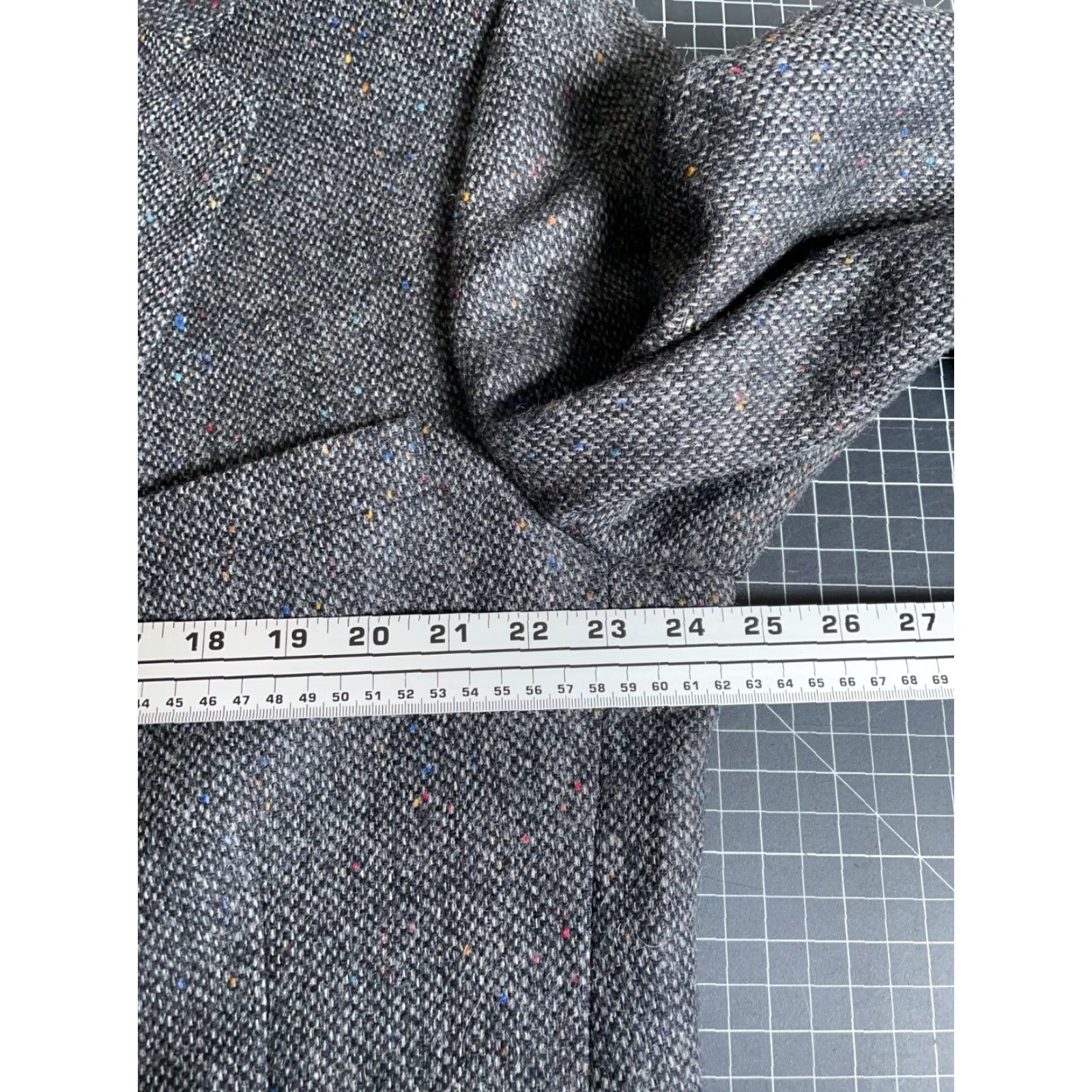 Vintage VINTAGE John Weitz Blazer Mens 48L Gray Tweed 2-Button Single-Breasted Notch Lapel Wool 80s Preppy Casual competition Size 48R - 5 Thumbnail