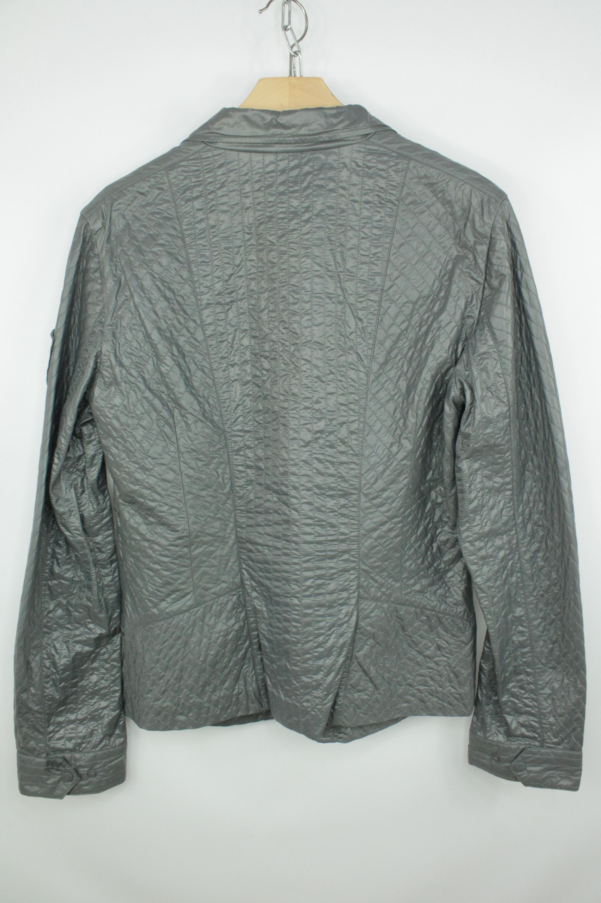 Add ADD Quilted Light Gray Nylon Women's Blazer Jacket Size L / US 10 / IT 46 - 9 Thumbnail