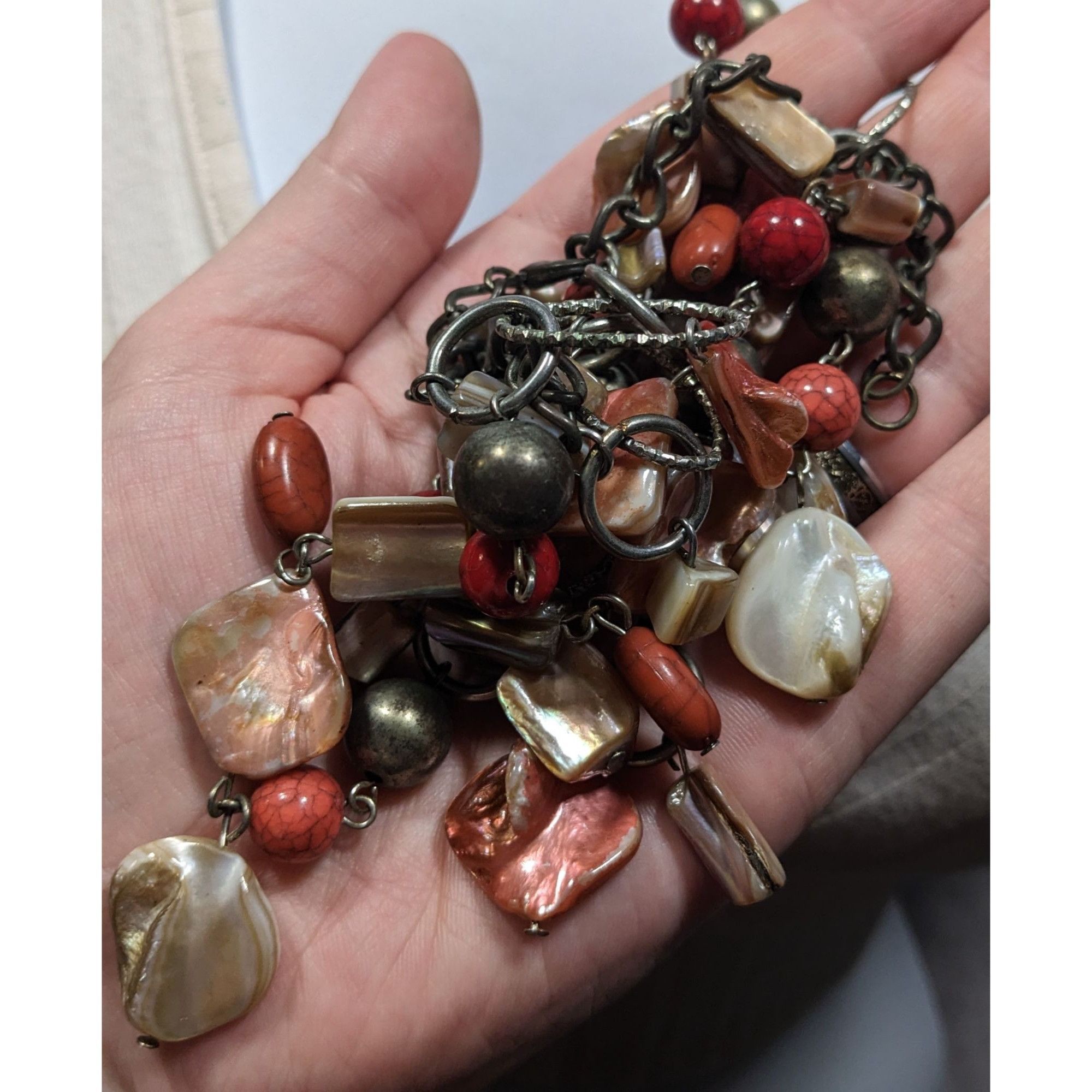 Other Vintage Mermaidcore Metal, Stone, And Pink Shell Chip Beaded Size ONE SIZE - 7 Thumbnail