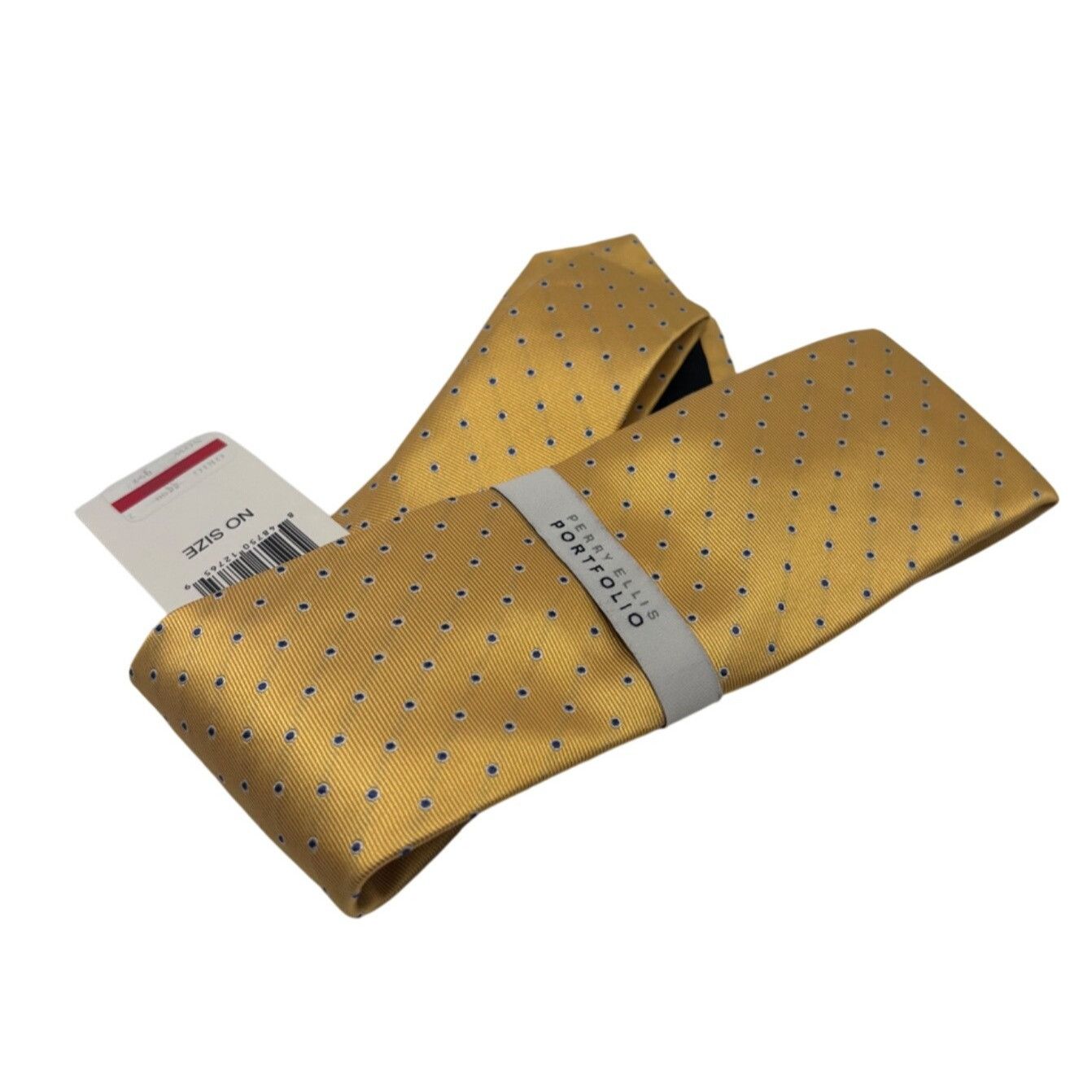 Perry Ellis Perry Ellis Portfolio Small Dot Men's Silk Tie,Yellow, OS Size ONE SIZE - 3 Thumbnail