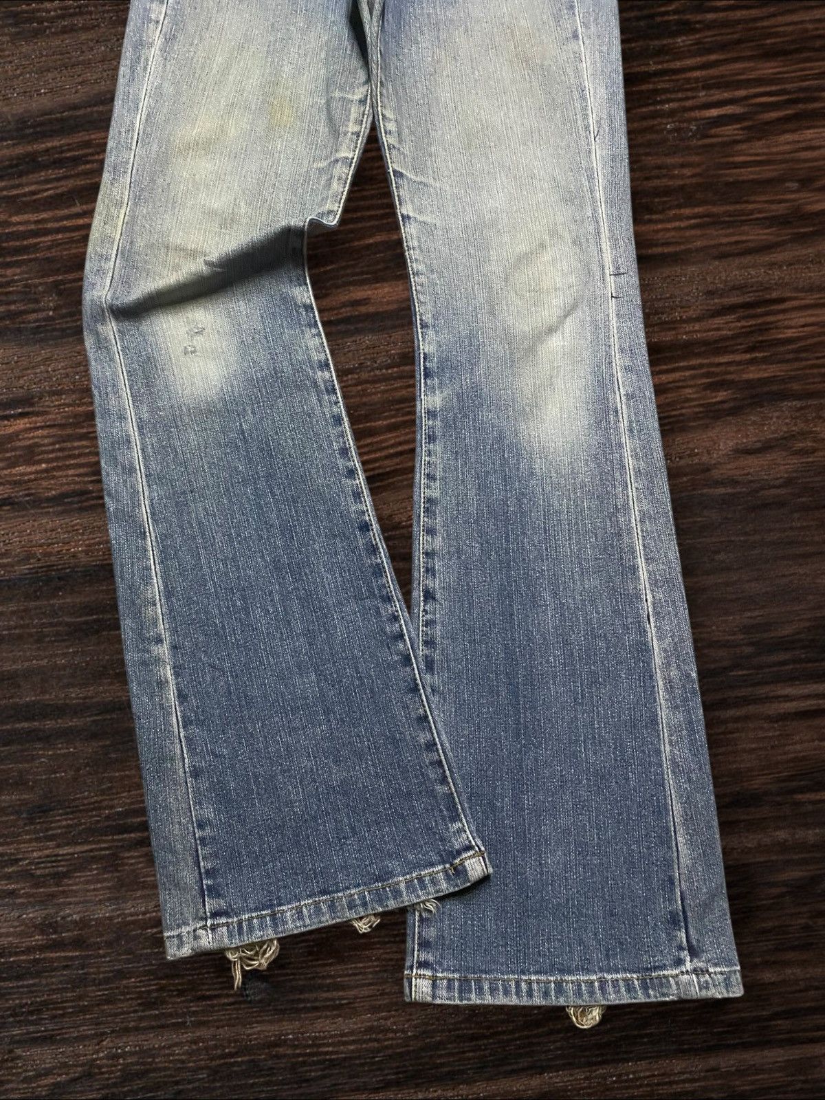 Japanese Brand Vtg Japanese Brand Glacer Light Wash Distressed Flare Jeans Size US 29 - 5 Thumbnail