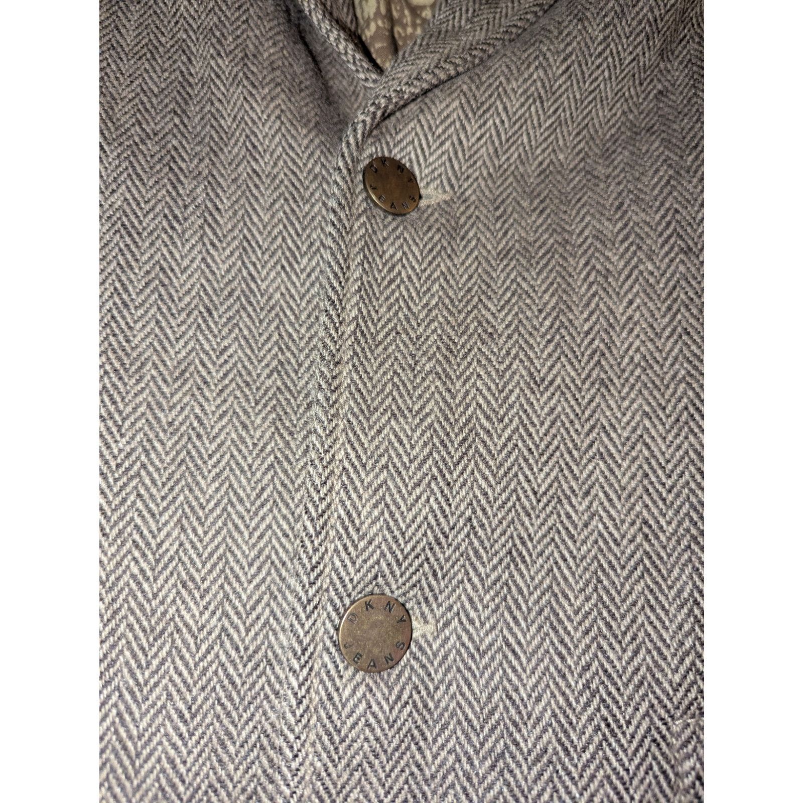 DKNY DKNY Jeans Tweed 2 Button Herringbone Blazer Jacket 44 Size 44R - 3 Thumbnail