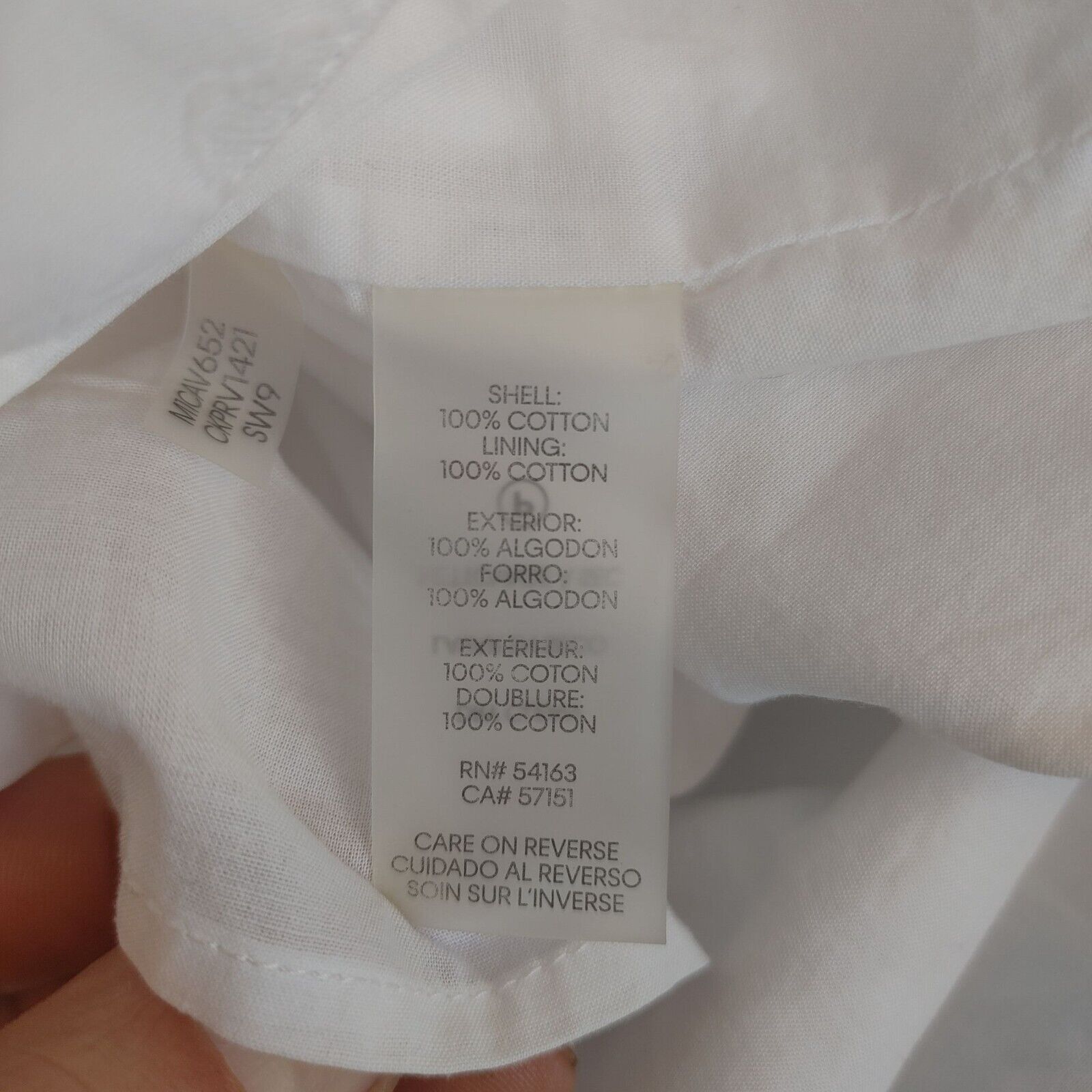 Calvin Klein Calvin Klein Women's White Square Neck Long Sleeve Sheer Top Size M / US 6-8 / IT 42-44 - 4 Thumbnail