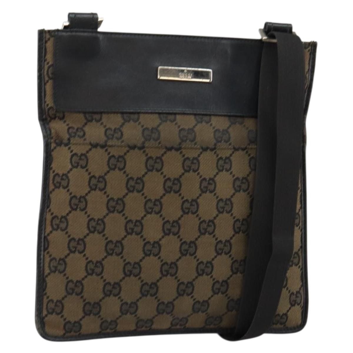 Gucci GUCCI GG Canvas Shoulder Bag Brown 019 019 Size ONE SIZE - 1 Thumbnail