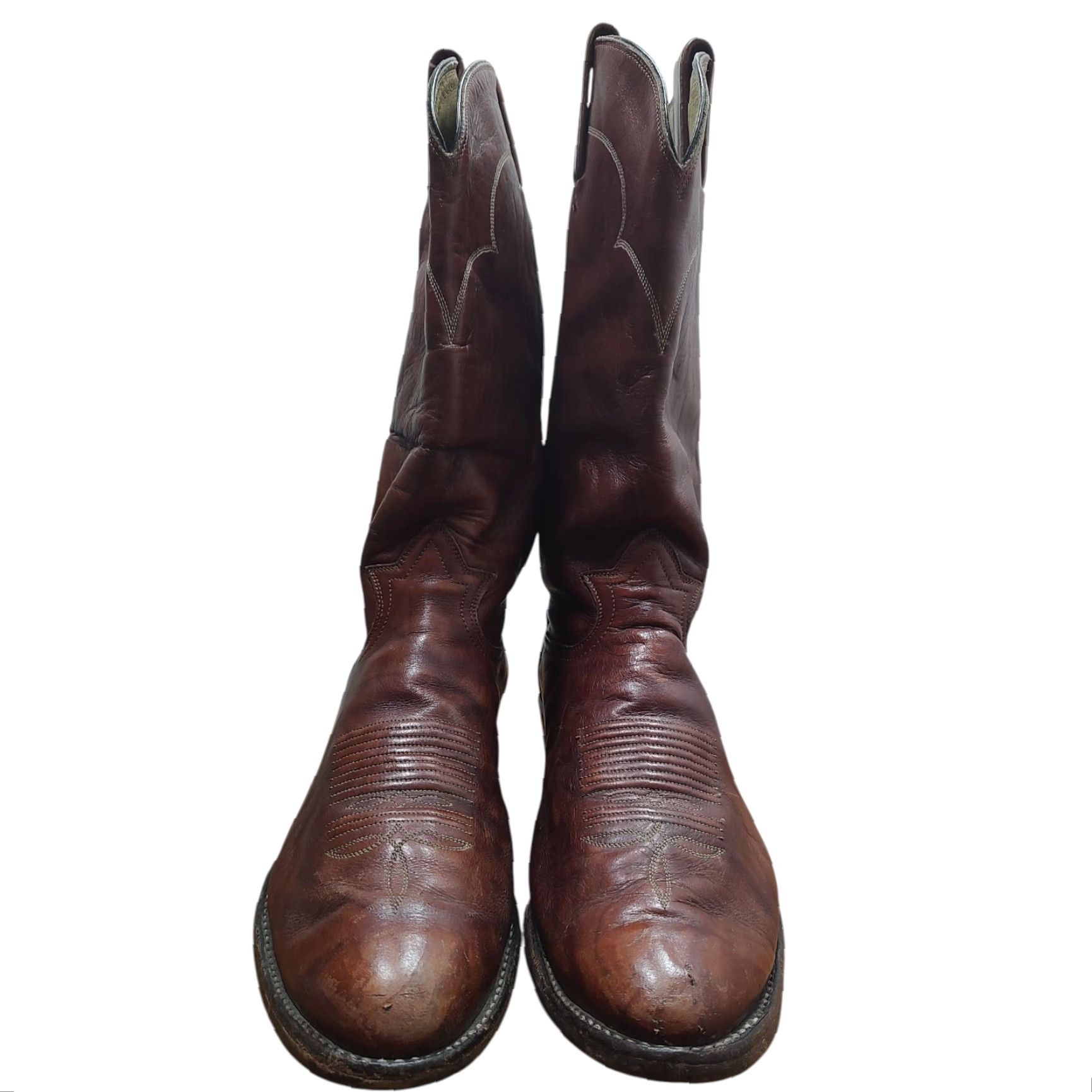 Tony Lama VINTAGE Tony Lama Boots Cowboy Western 9.5 D Brown Leather USA Marbled Boots Mens US 9.5 D Brown Leather Texas USA Marbled Size US 10 / EU 43 - 5 Thumbnail