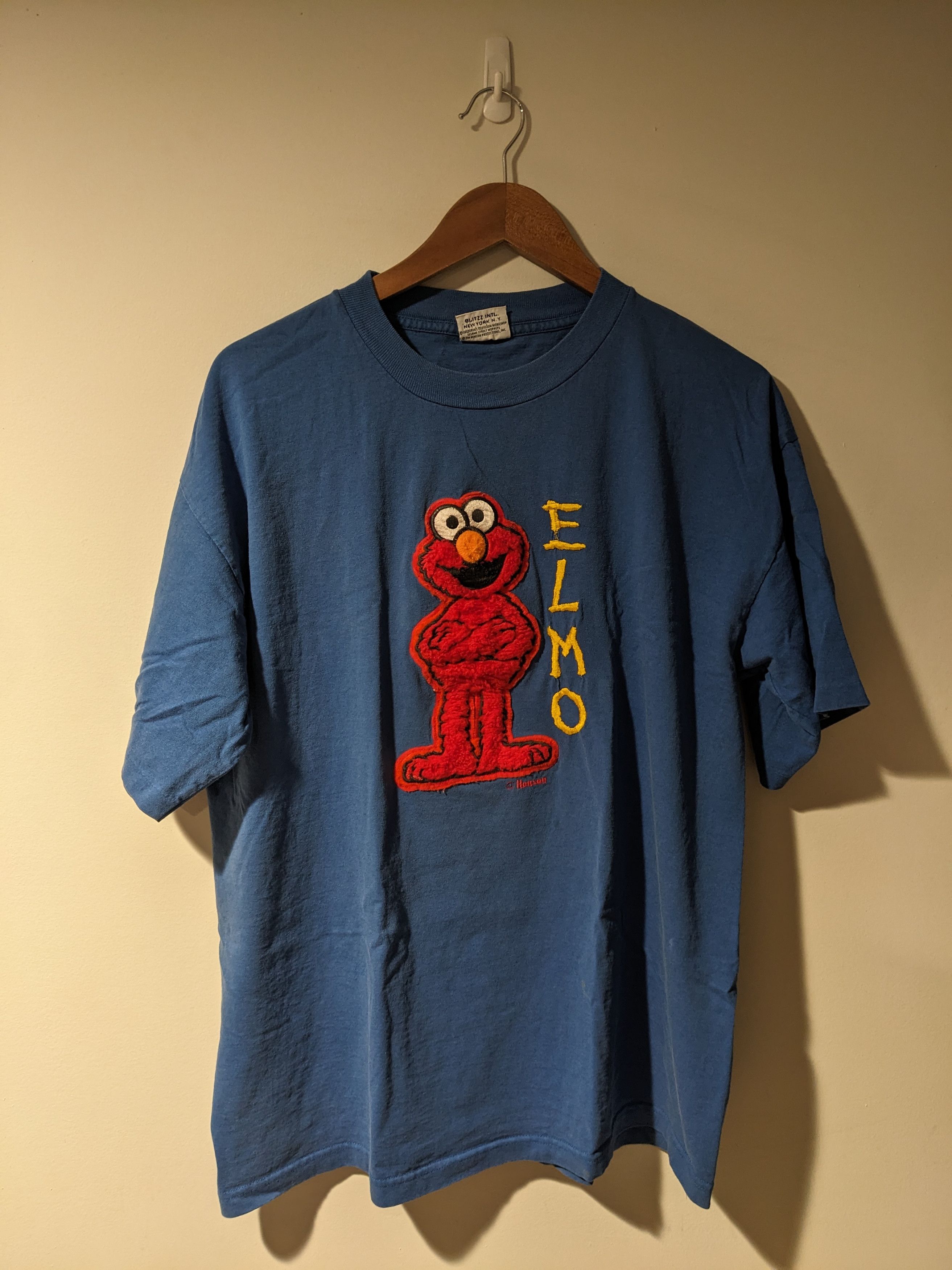 Cartoon Network × Vintage Vintage 90s Elmo Sesame Street Blue Large T-Shirt Size US L / EU 52-54 / 3 - 1 Thumbnail